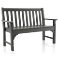 50Quot Hdpe All Weather Outdoor Patio Bench 2 Person Garden Park Bench Porch Loveseat Chair With Backrest Amp Armrests - Comfortable And Ergonomic Design