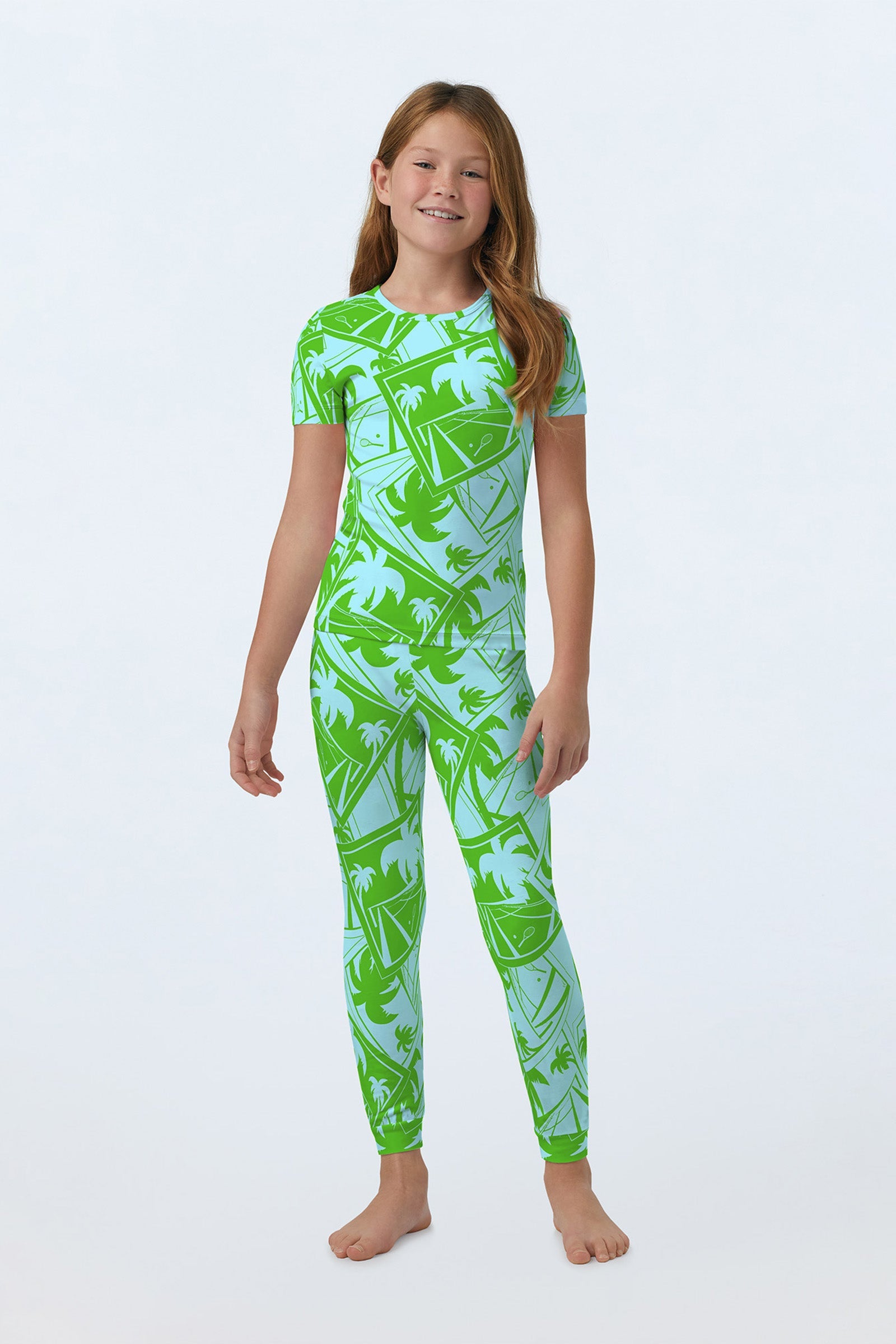 Blue Kids PJ Set - Tennis Stretch Jersey