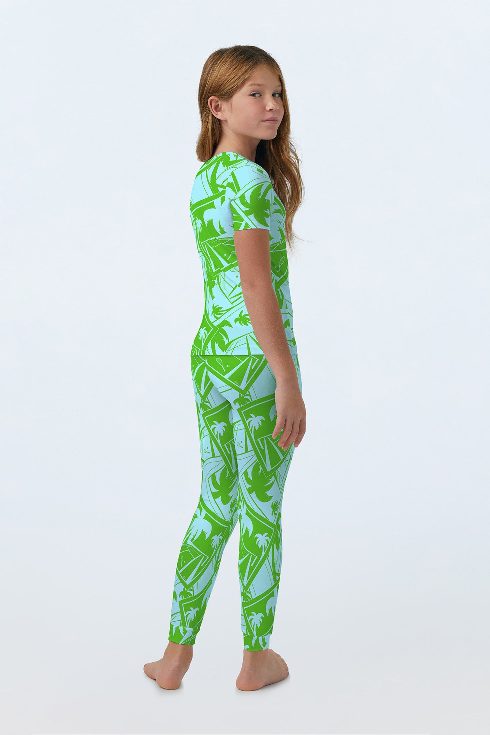 Blue Kids PJ Set - Tennis Stretch Jersey