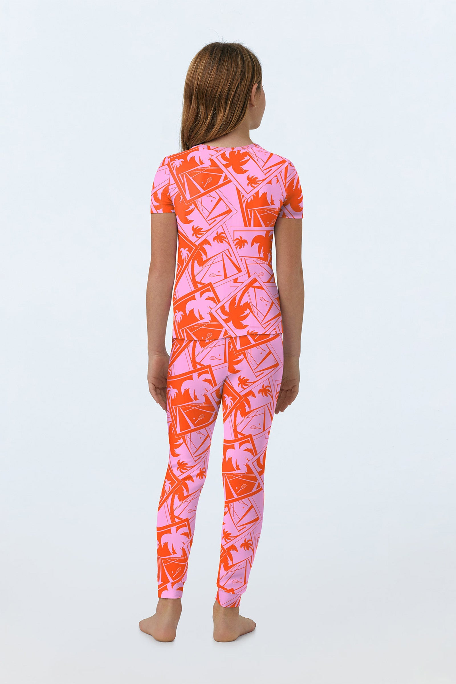 Pink Kids PJ Set - Tennis Stretch Jersey