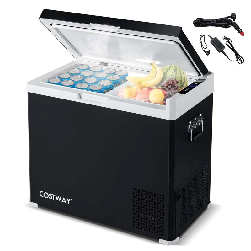 53Qt Portable Car Fridge Freezer For Camping Travel Dual Zone Electric Cooler W 468 Adjustable Range 1224V Dc Amp 110 240V Ac