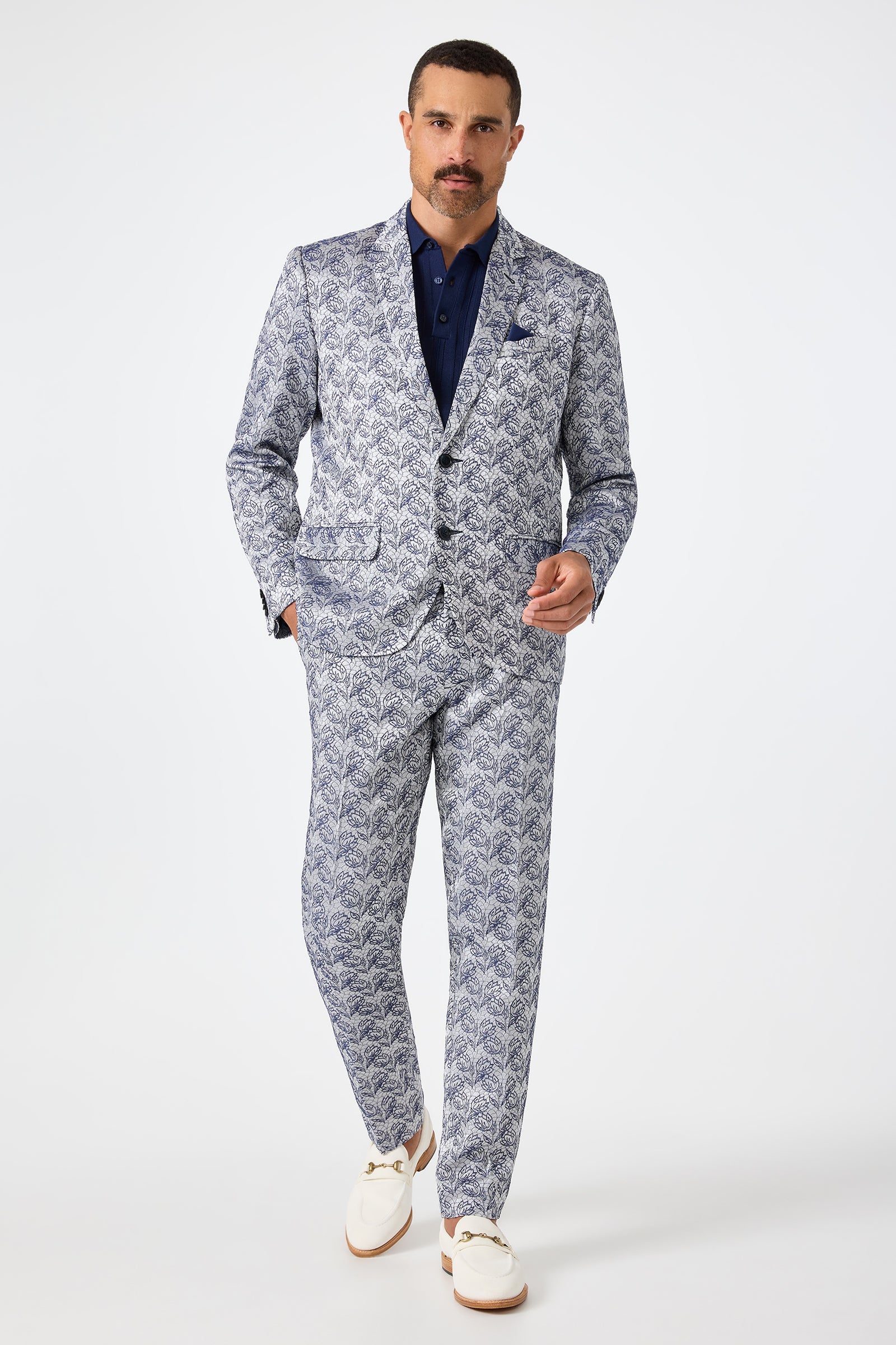 Clyde Slim Trouser - Efflorescent Jacquard