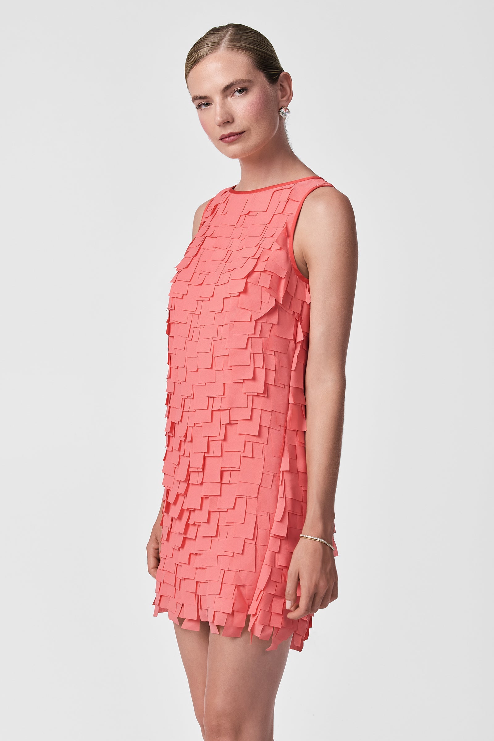 Valdis Sleeveless Shift Dress - Flutter Chiffon