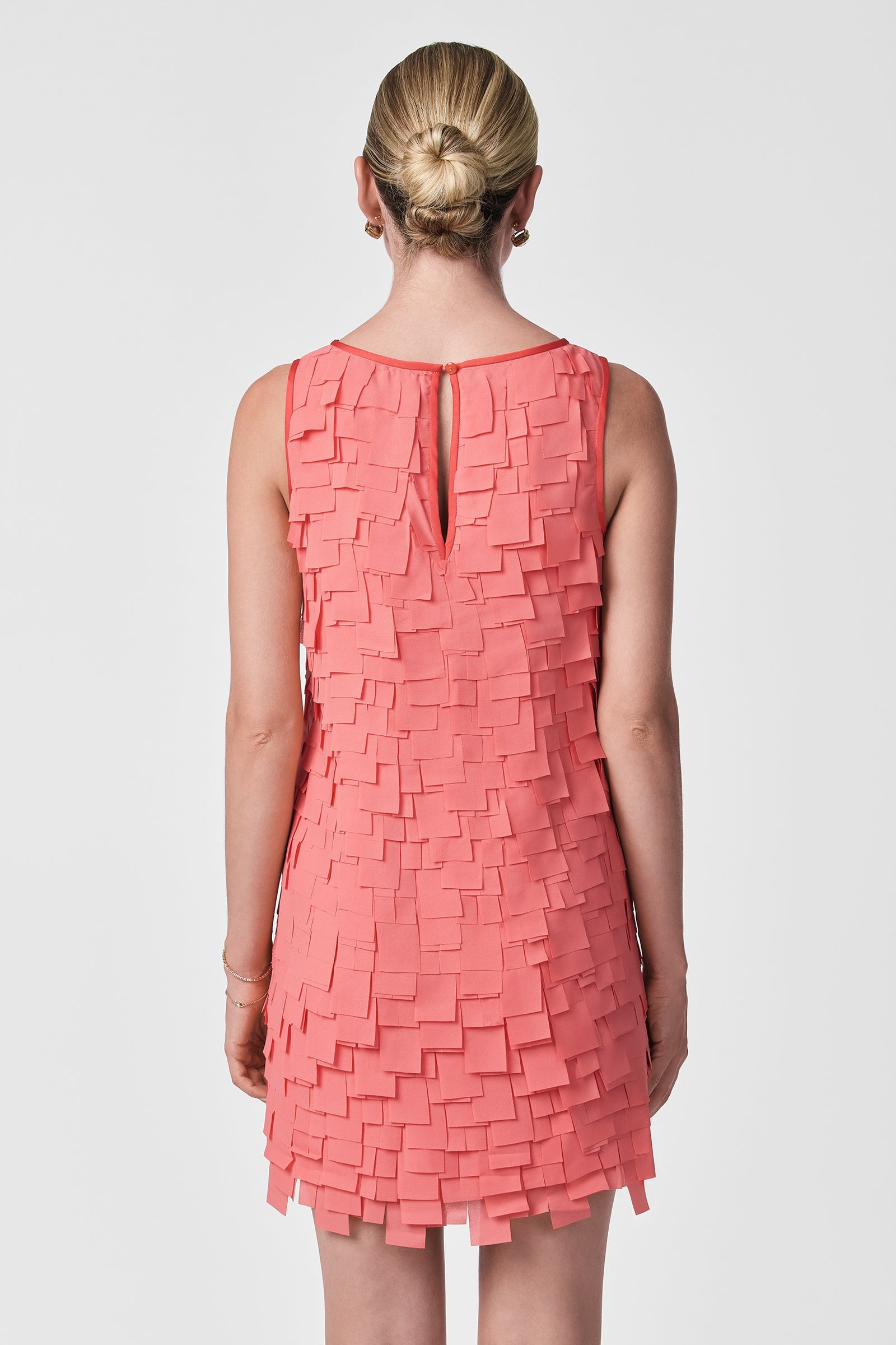Valdis Sleeveless Shift Dress - Flutter Chiffon