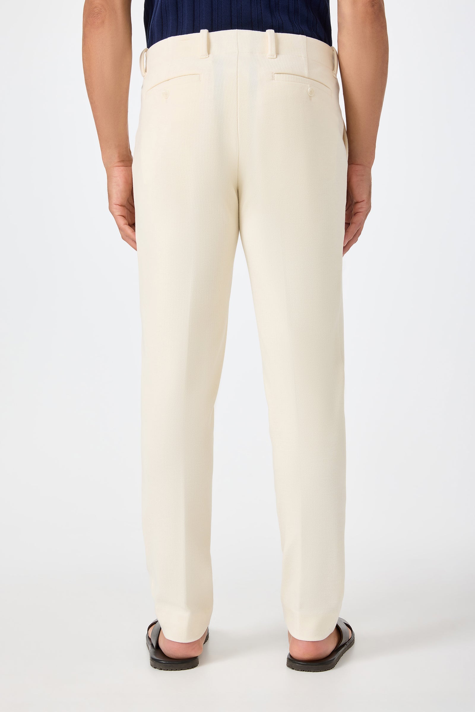 Alex Slim Trouser - Ecru