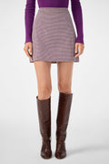 High Rise Rico Skirt - Hickory Houndstooth