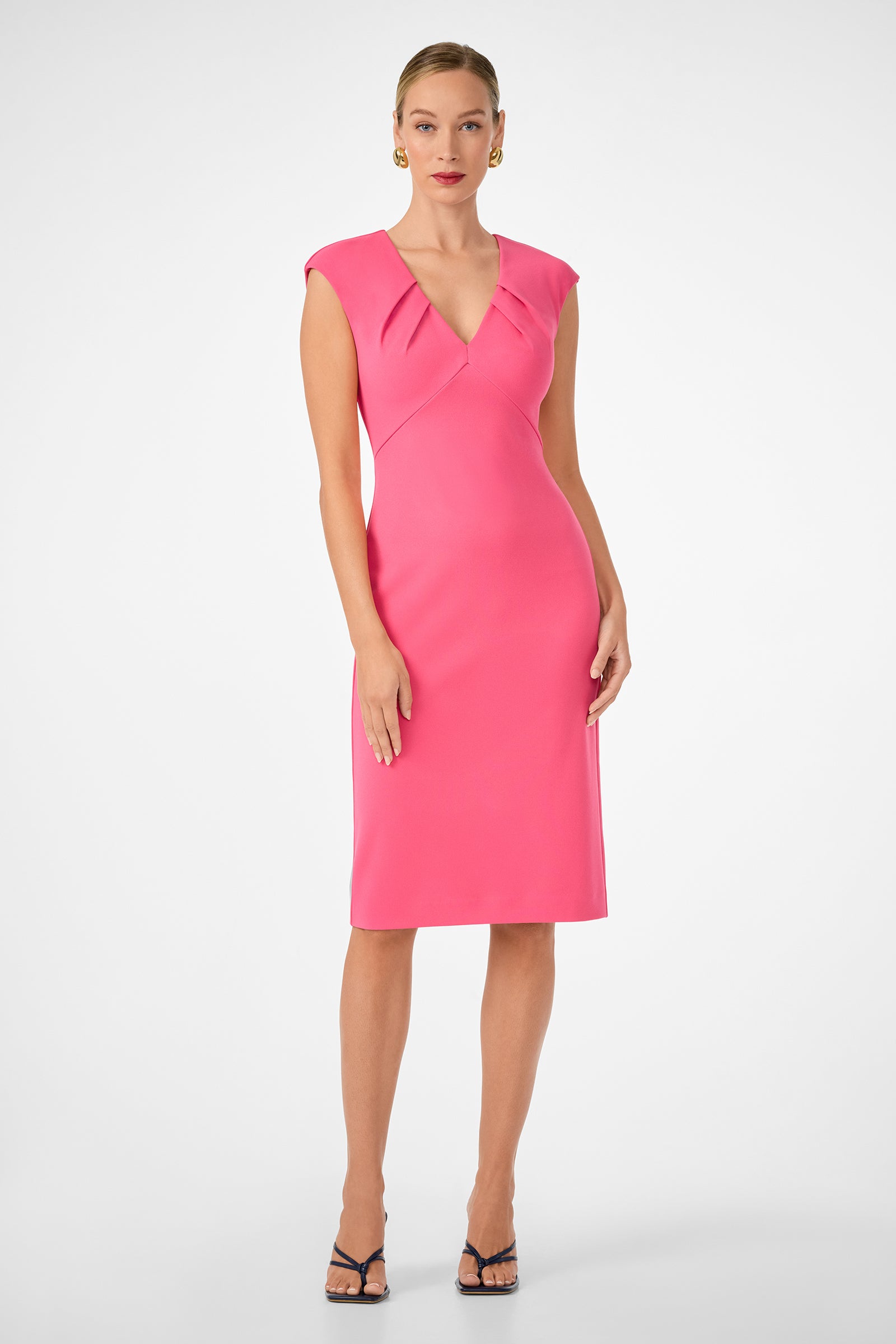 Vibrant V-Neck Midi Dress