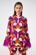 Nyssa Feather-Cuff Top