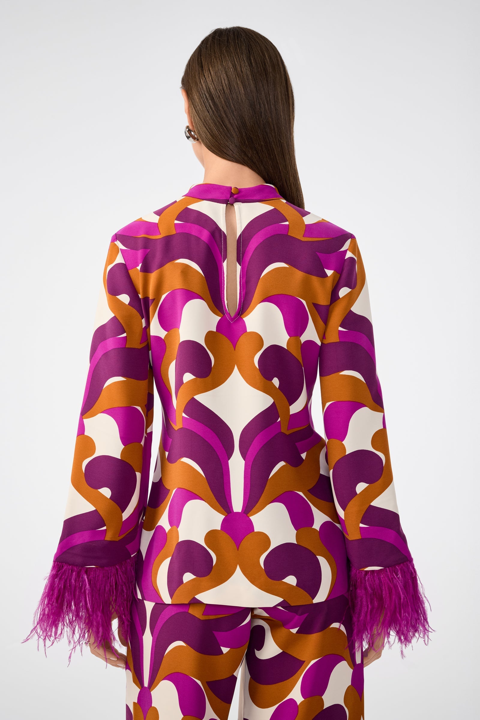 Nyssa Feather-Cuff Top