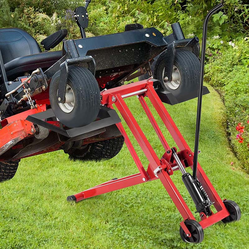 500 Lbs Hydraulic Lawn Mower Lift Jack For Riding Tractors Adjustable Heavy Duty Zero Turn Riding Mower Lift For Maintenance
