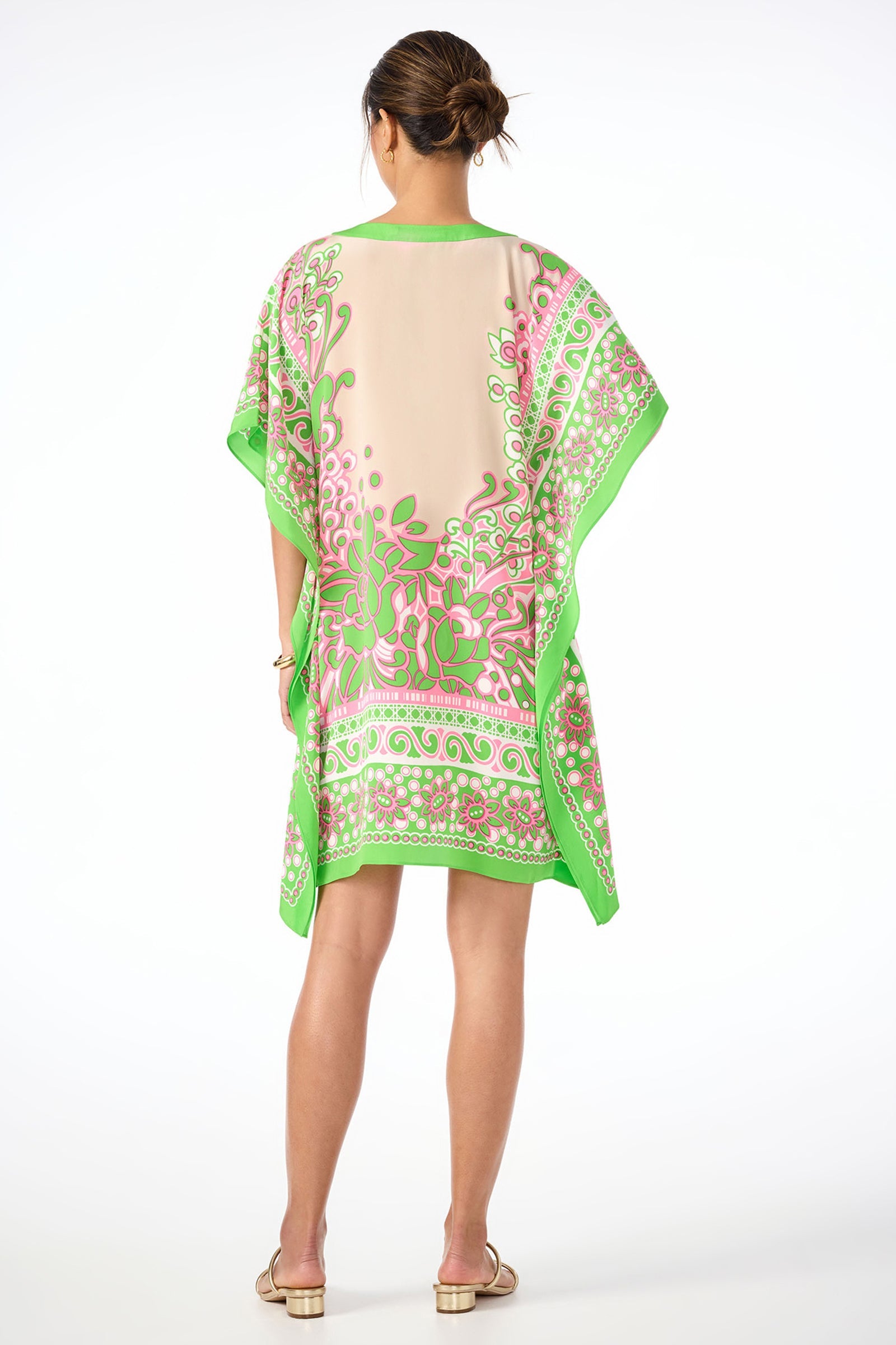 Theodora Caftan Dress - Petra Floral Silk