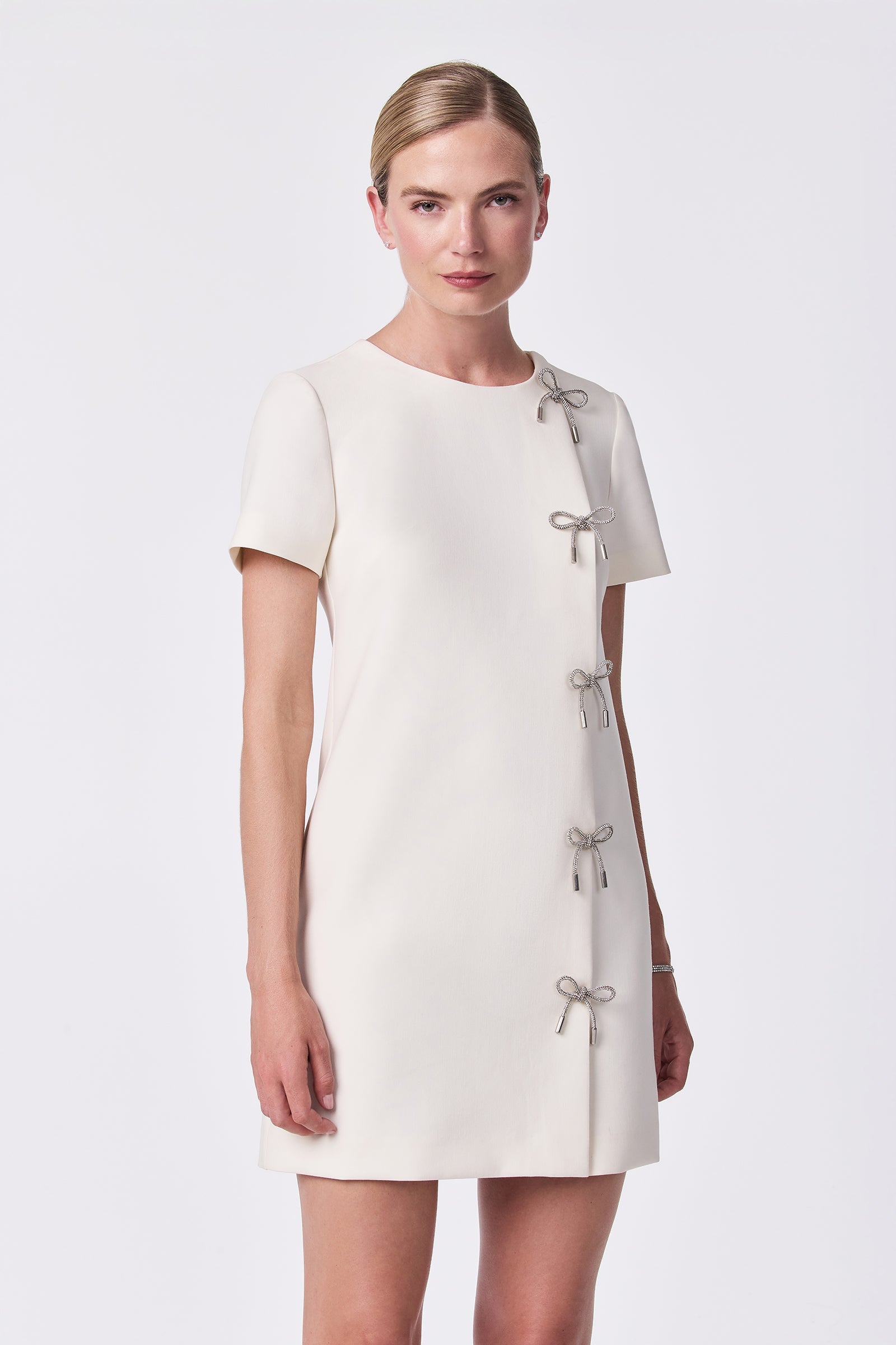 Diamonds Crystal Bows Sheath Dress