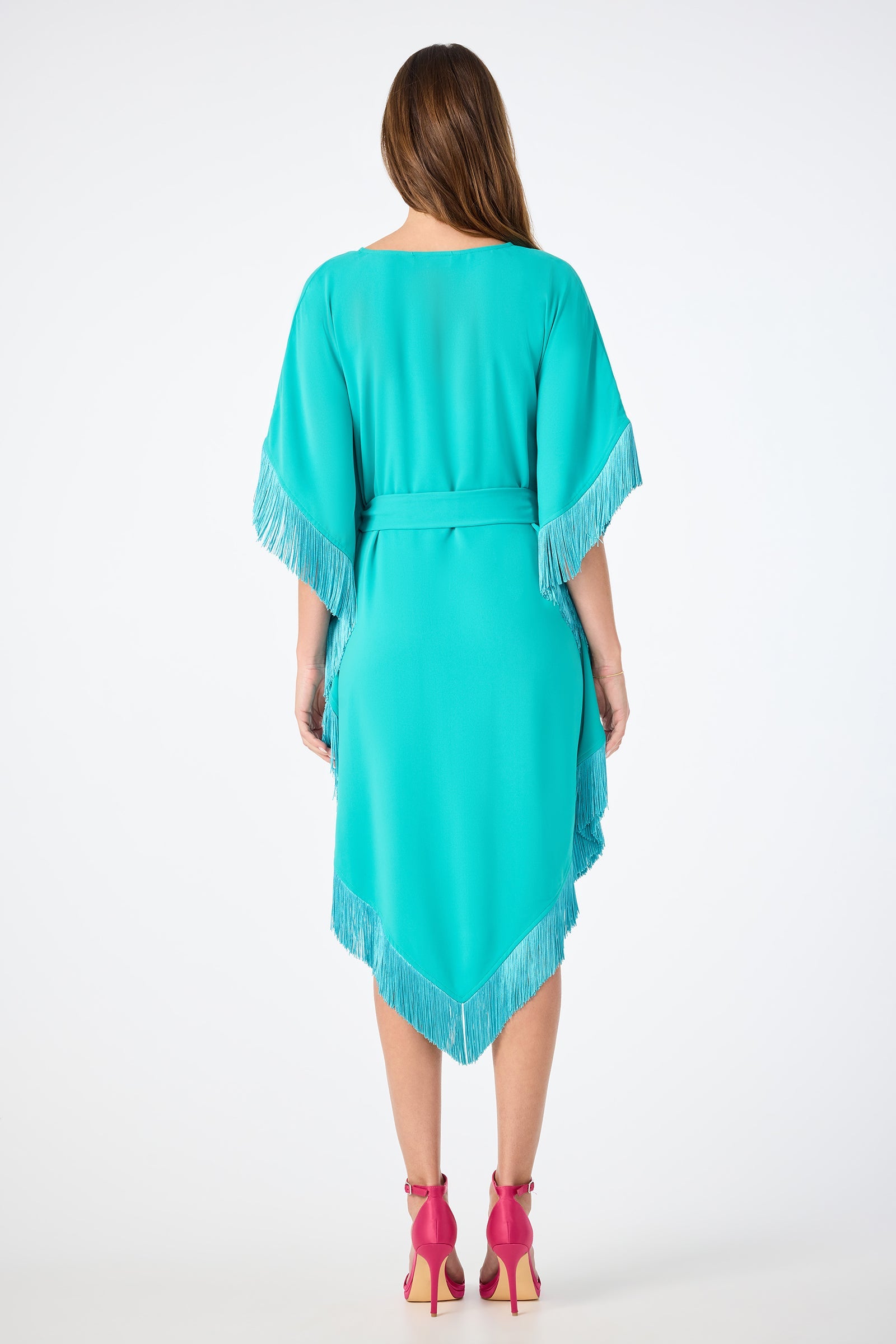 Toulouse Short-Sleeve Fringe Dress