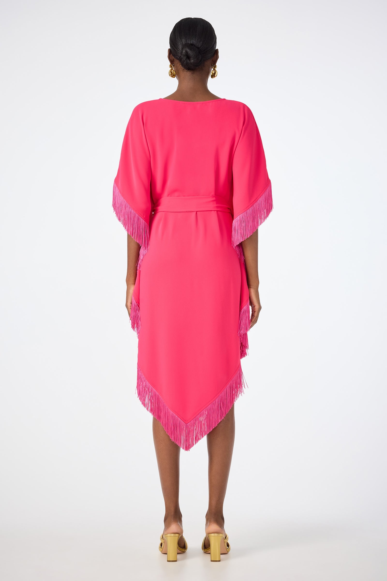 Toulouse Short-Sleeve Fringe Dress