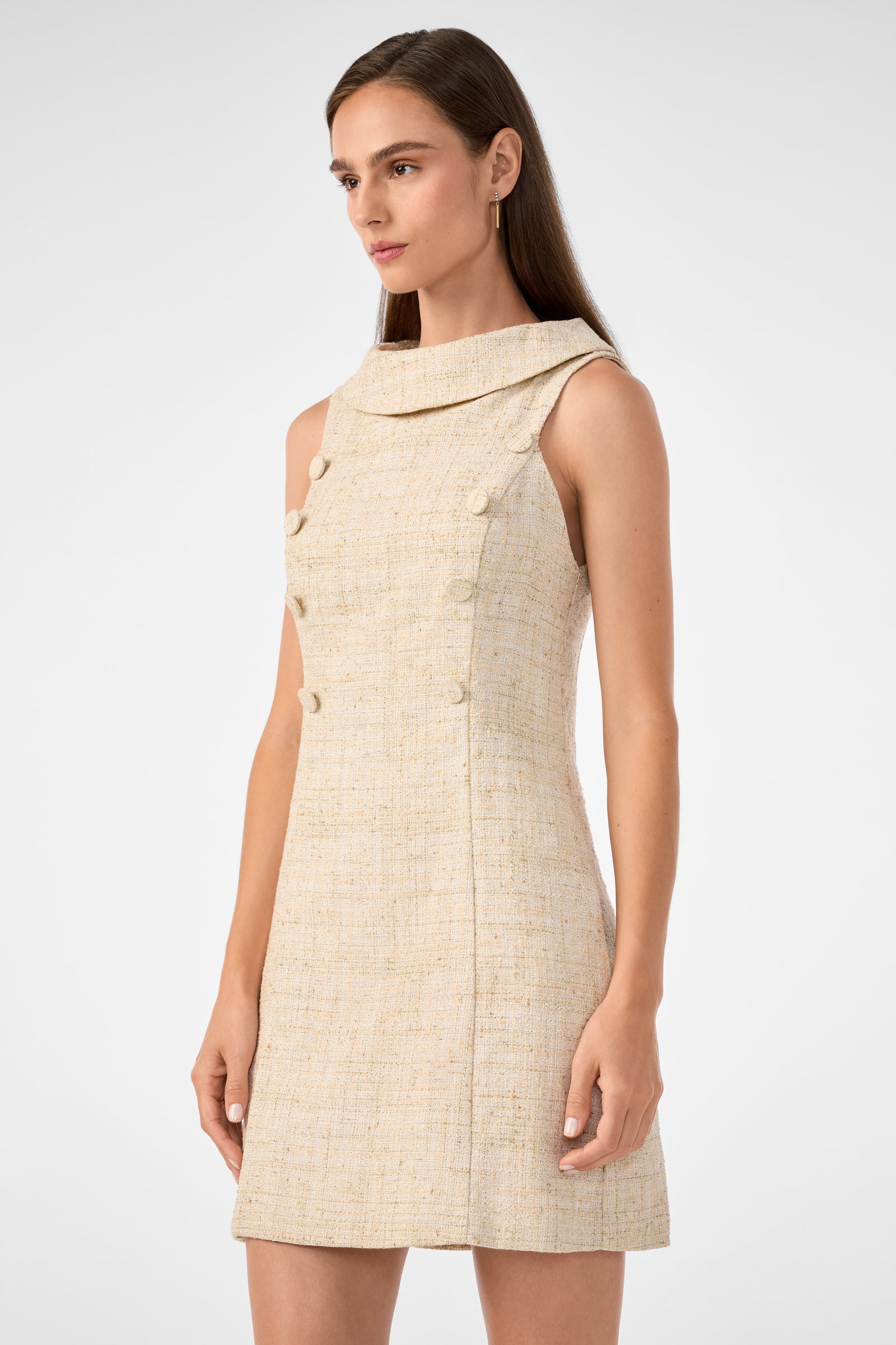 Beziers Sleeveless Tweed Dress