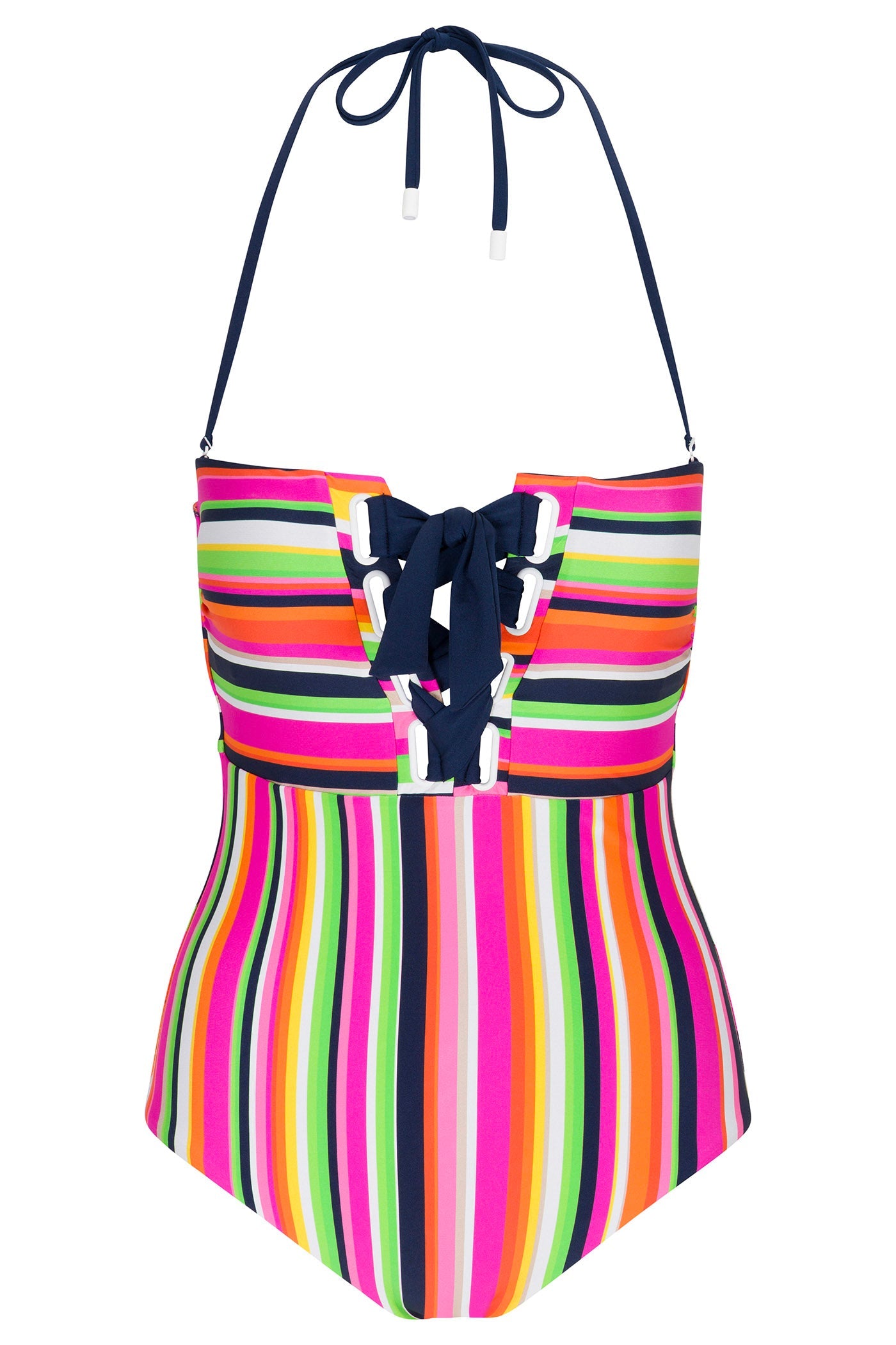 Bandeau One-Piece Swimsuit - Splash Stripe