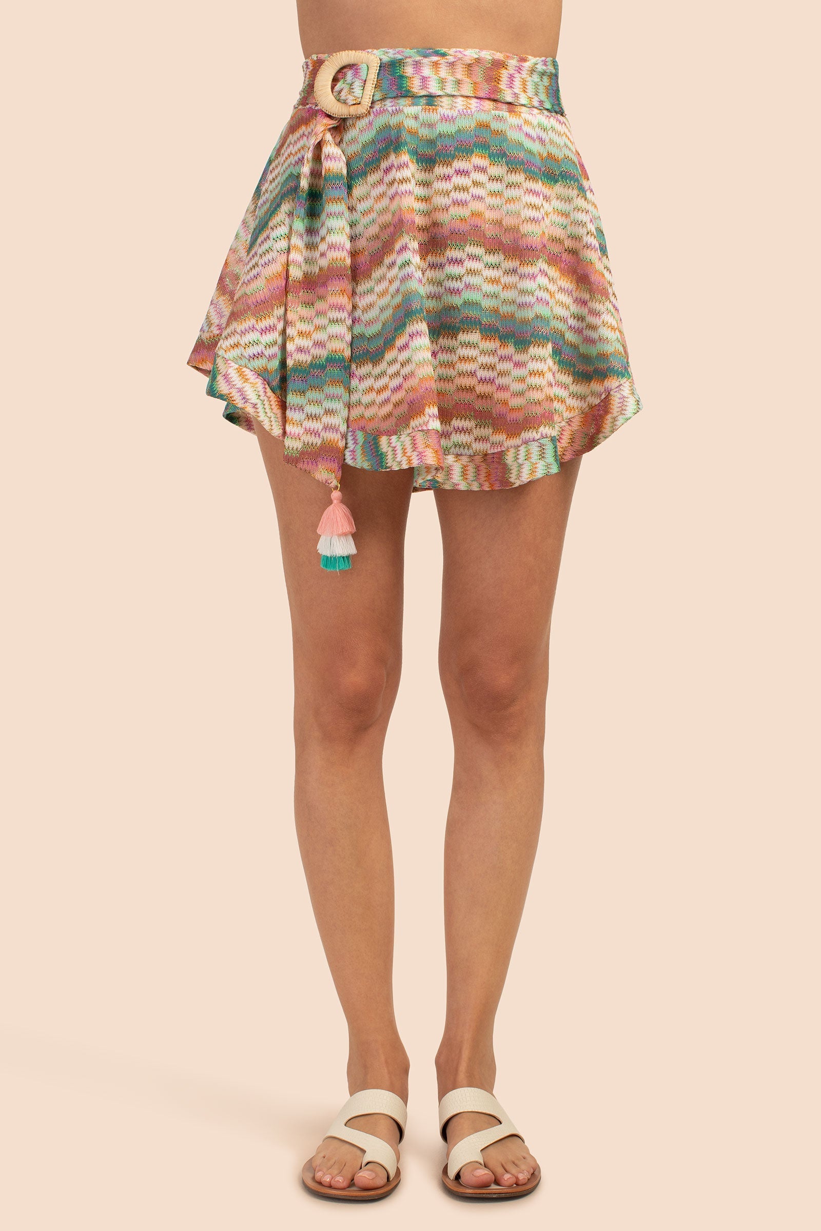 Mirage Crochet Belted Skirt