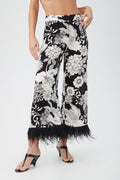Short Weekend Feather-Trimmed Pant