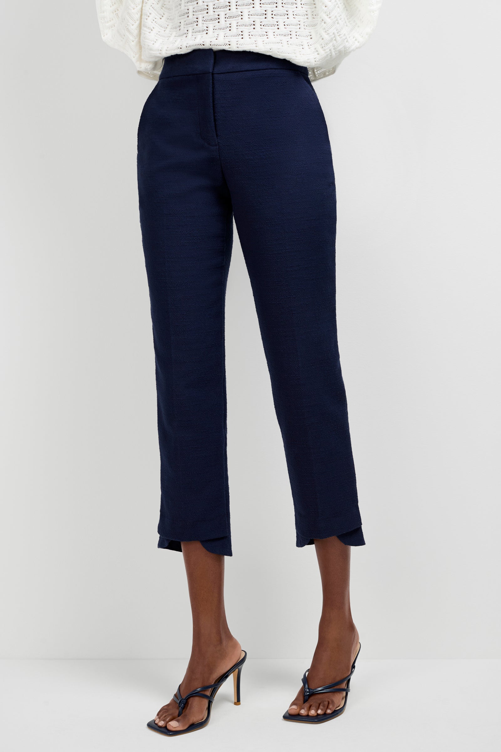 Ore Button-Hem Cropped Pant