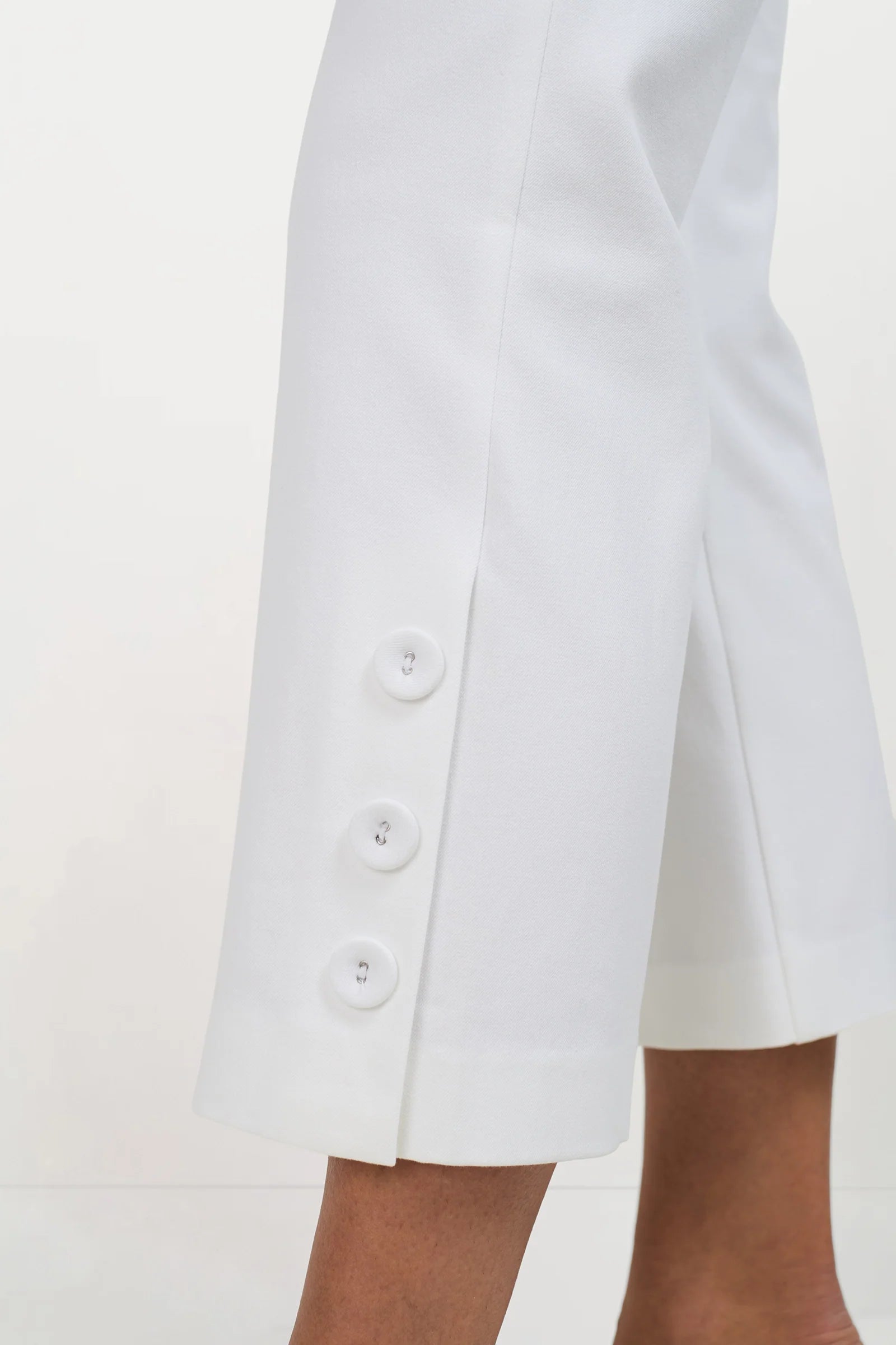 Ore Button-Hem Cropped Pant