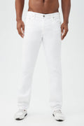 AG Men's Tellis White Sueded Slim Jean