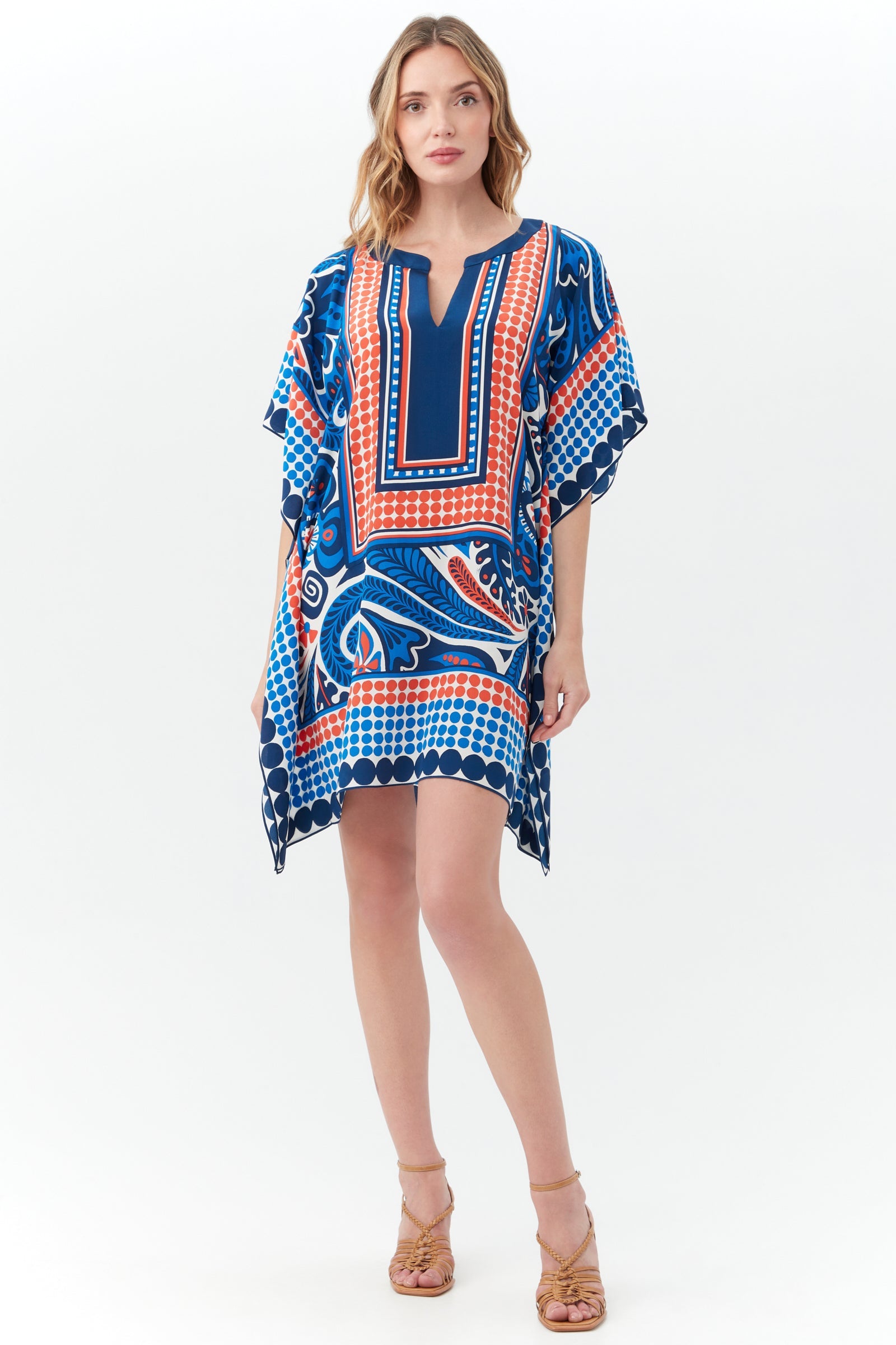 Theodora Caftan Dress - Americana Silk