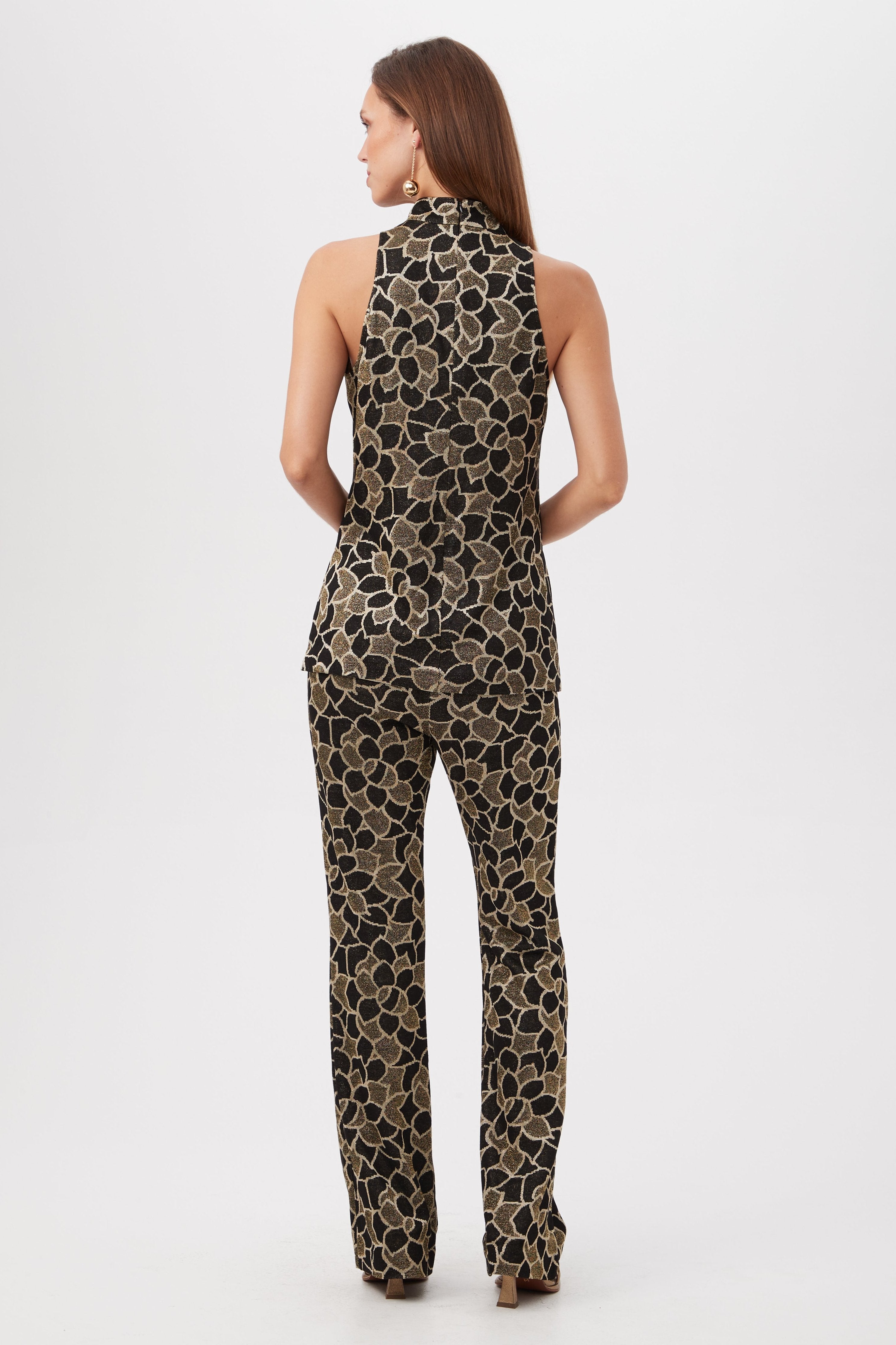 Northern Lights Knit Jacquard Sleeveless Mockneck Tunic Top