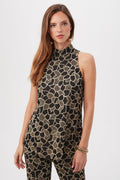Northern Lights Knit Jacquard Sleeveless Mockneck Tunic Top