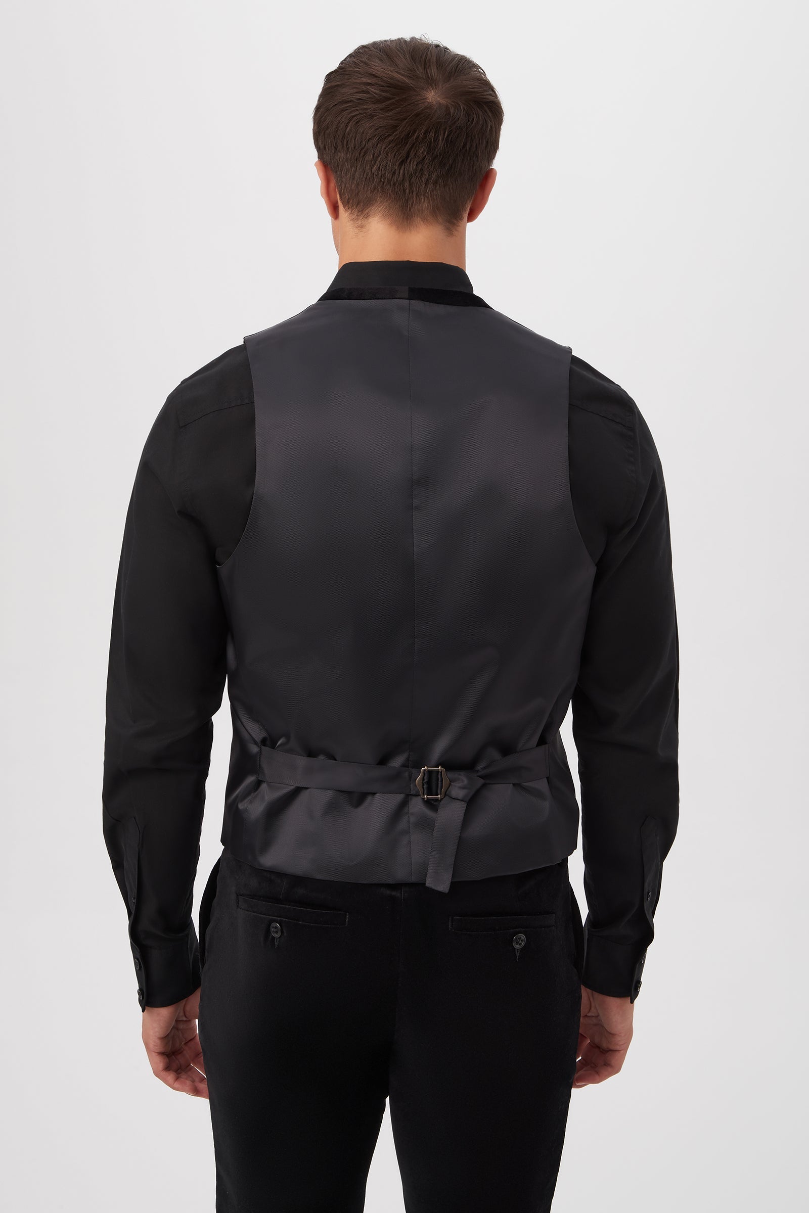 Irving Vest - Black Velveteen
