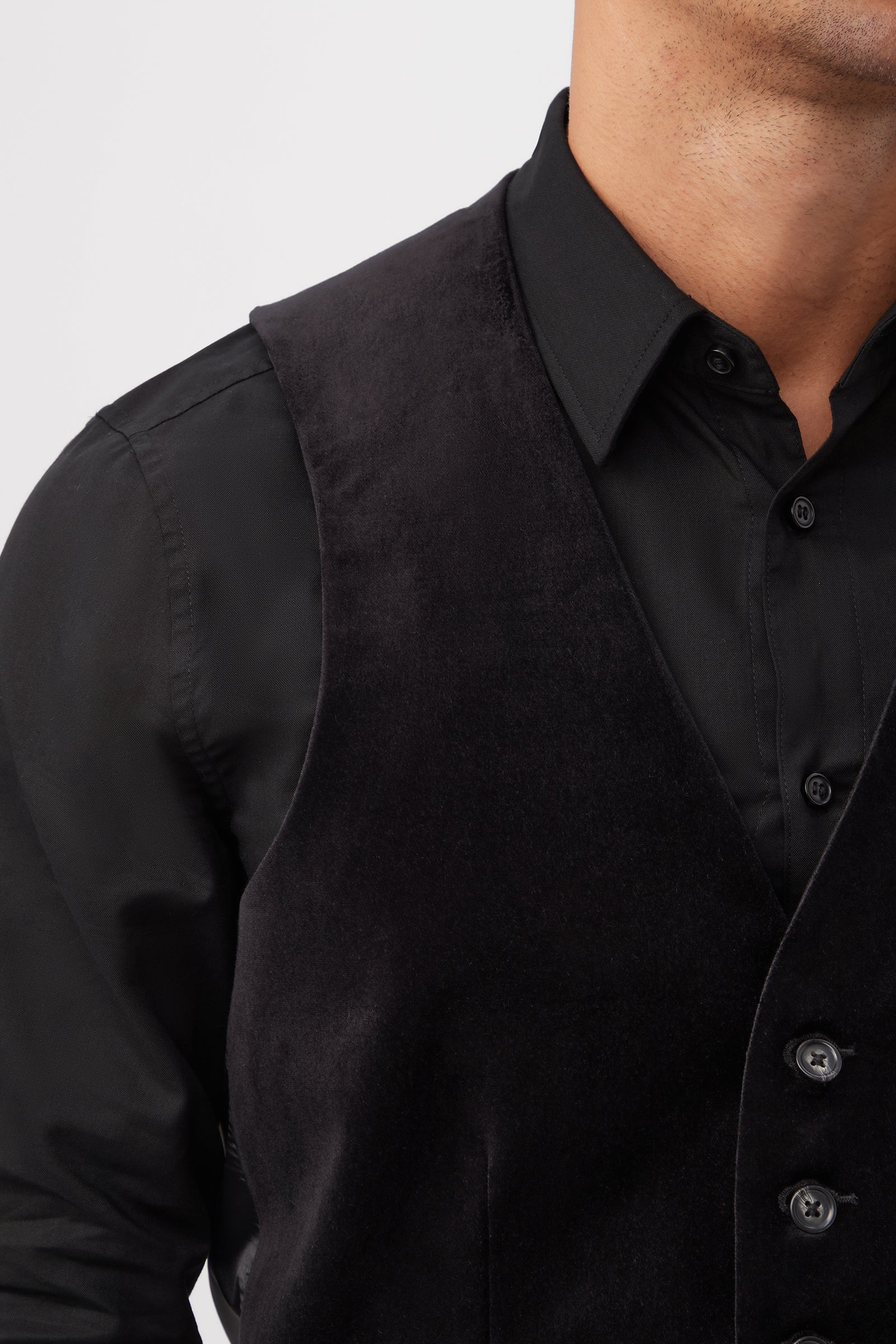 Irving Vest - Black Velveteen