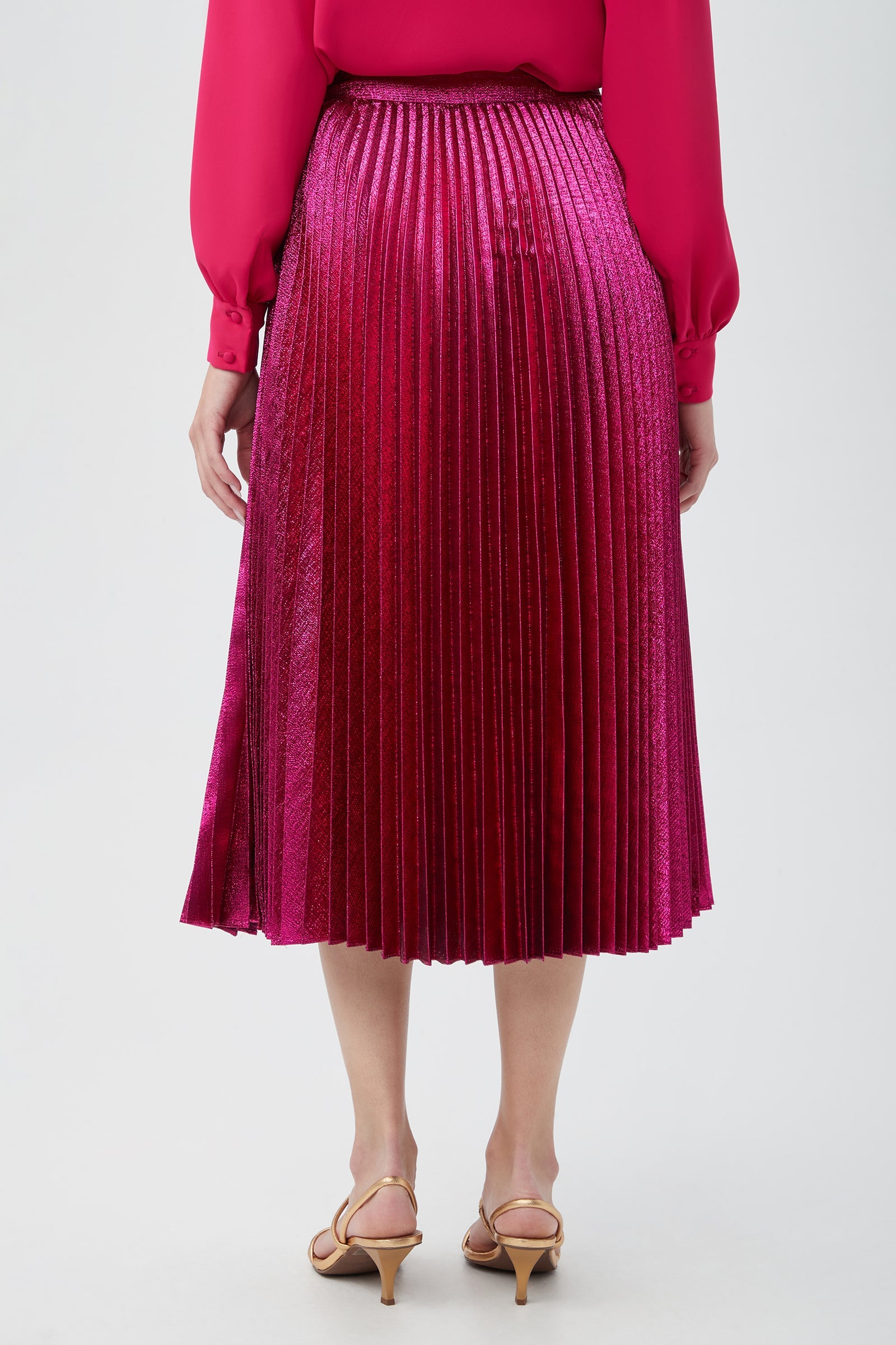 Faye Luminary Midi Skirt With Accordion Pleats