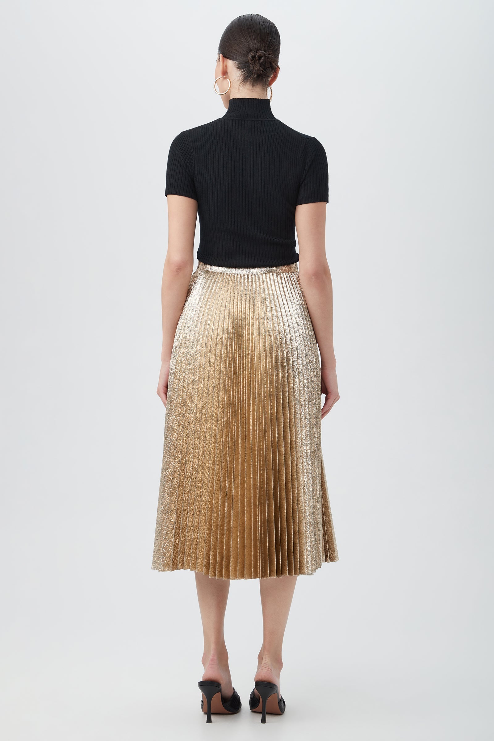 Faye Luminary Midi Skirt With Accordion Pleats
