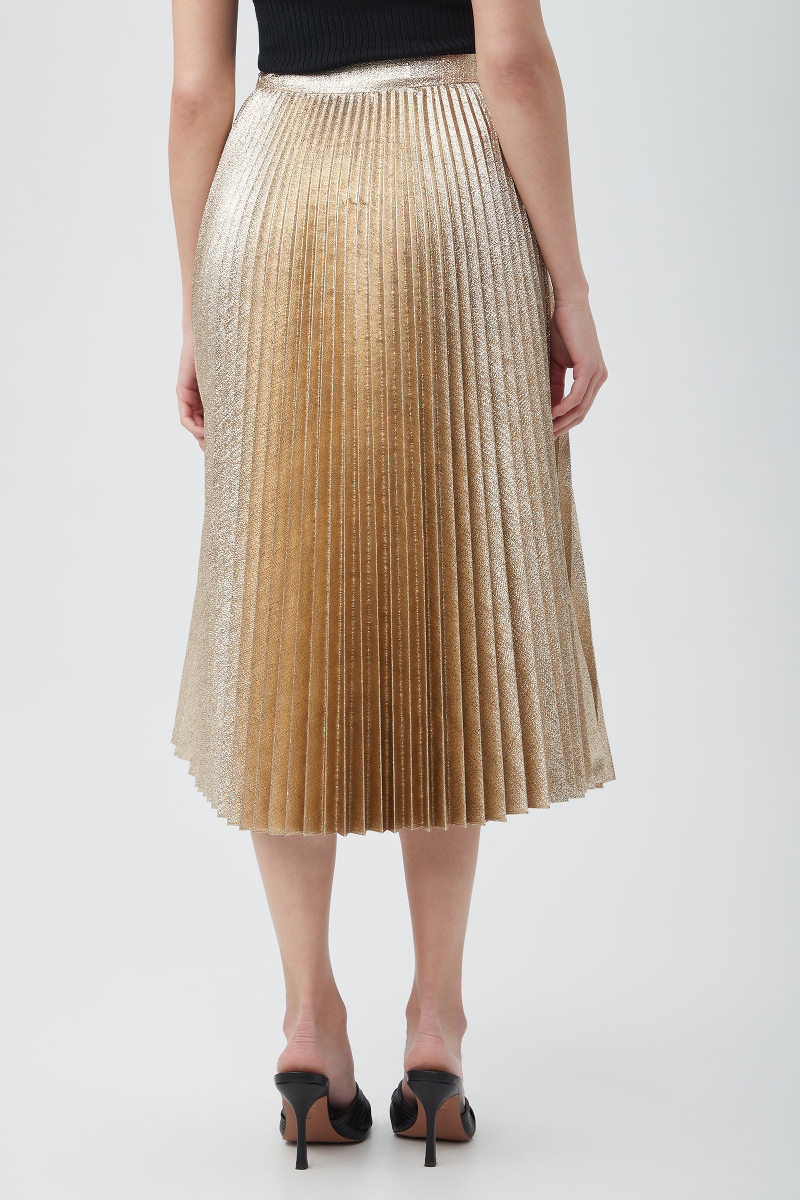 Faye Luminary Midi Skirt With Accordion Pleats