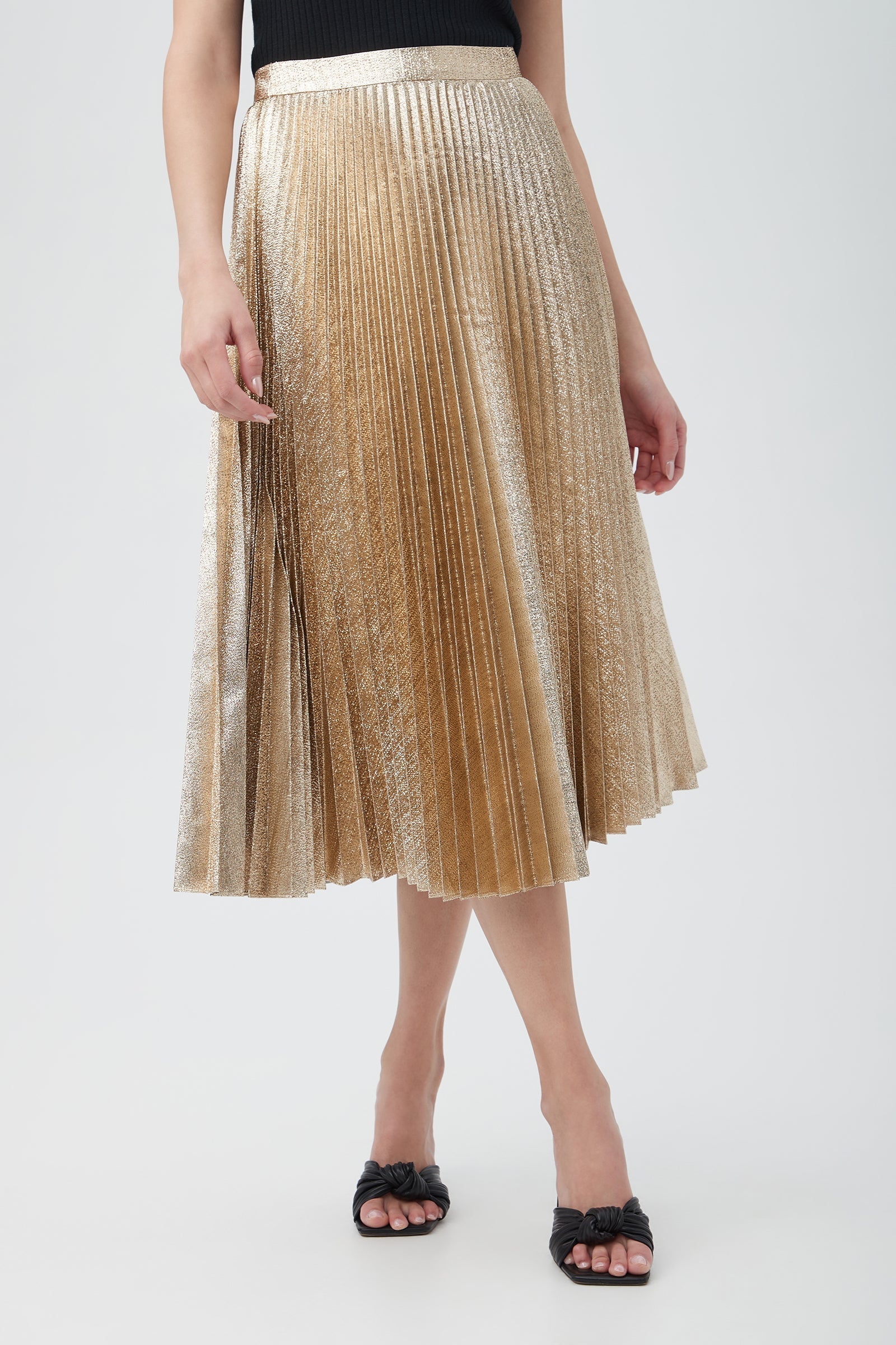 Faye Luminary Midi Skirt With Accordion Pleats