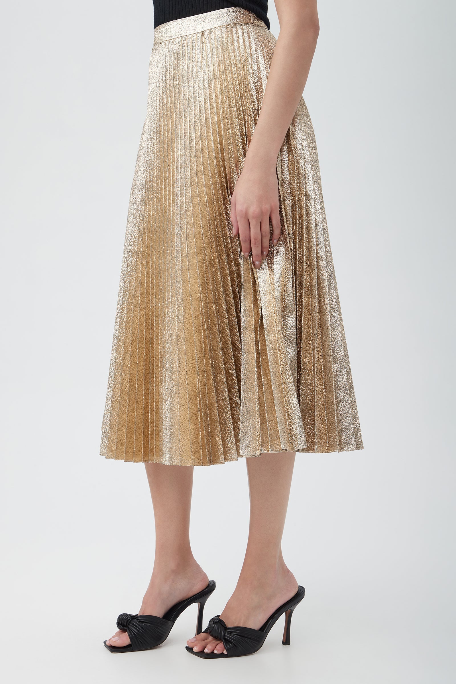 Faye Luminary Midi Skirt With Accordion Pleats