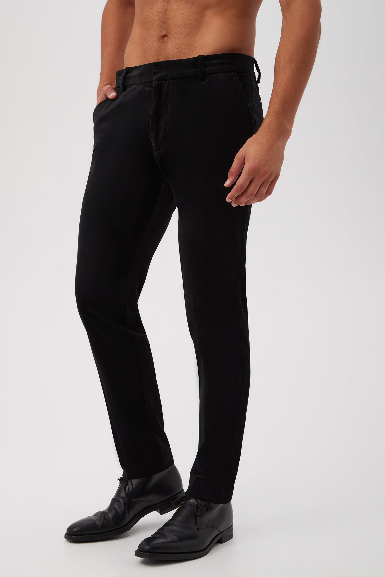 Clyde Slim Trouser - Black Velveteen