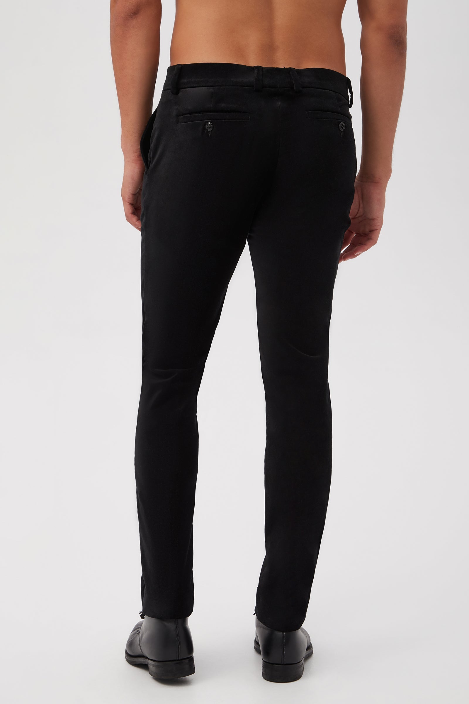 Clyde Slim Trouser - Black Velveteen