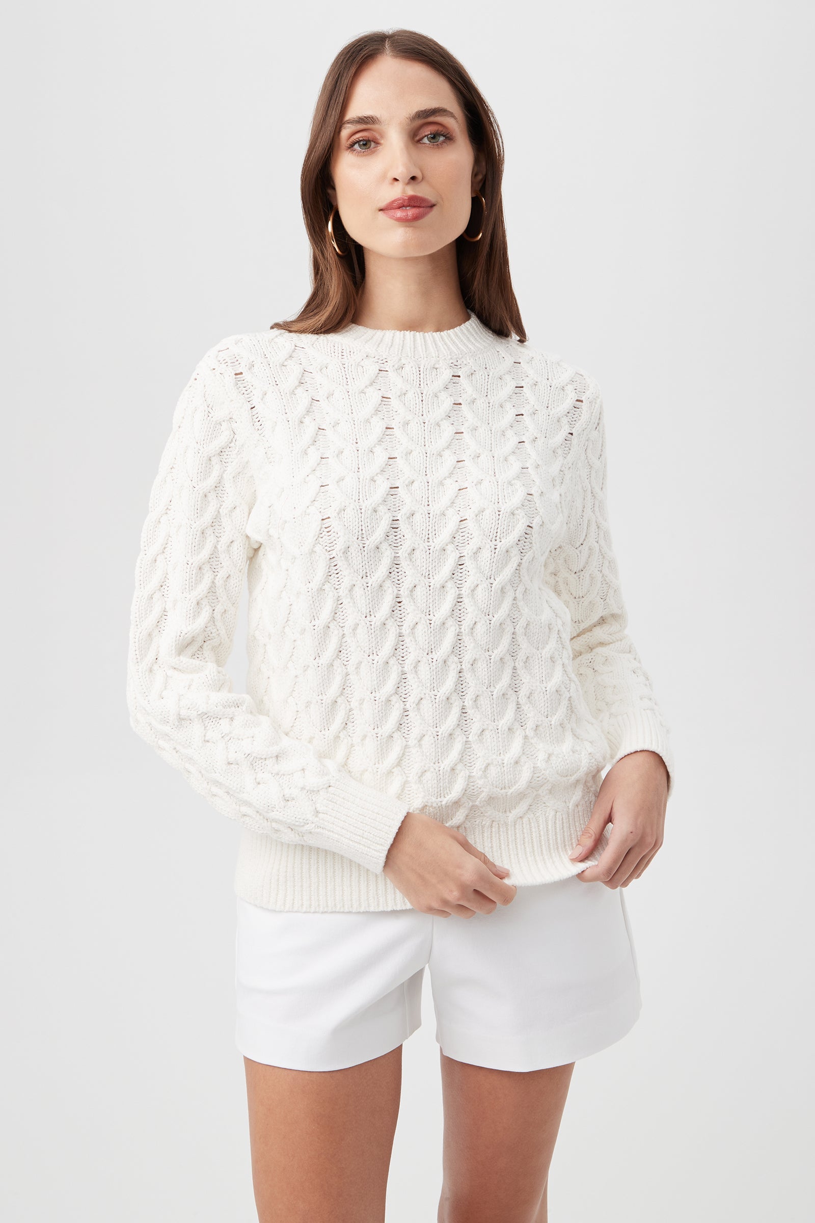 Corazon Heart Knit Crewneck Sweater