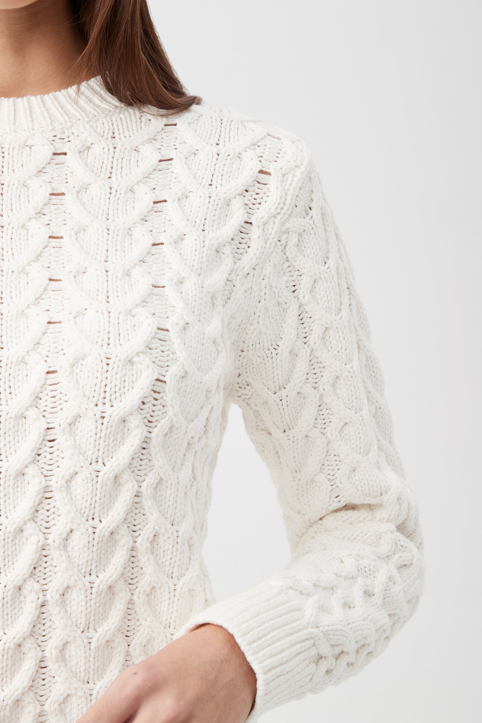 Corazon Heart Knit Crewneck Sweater