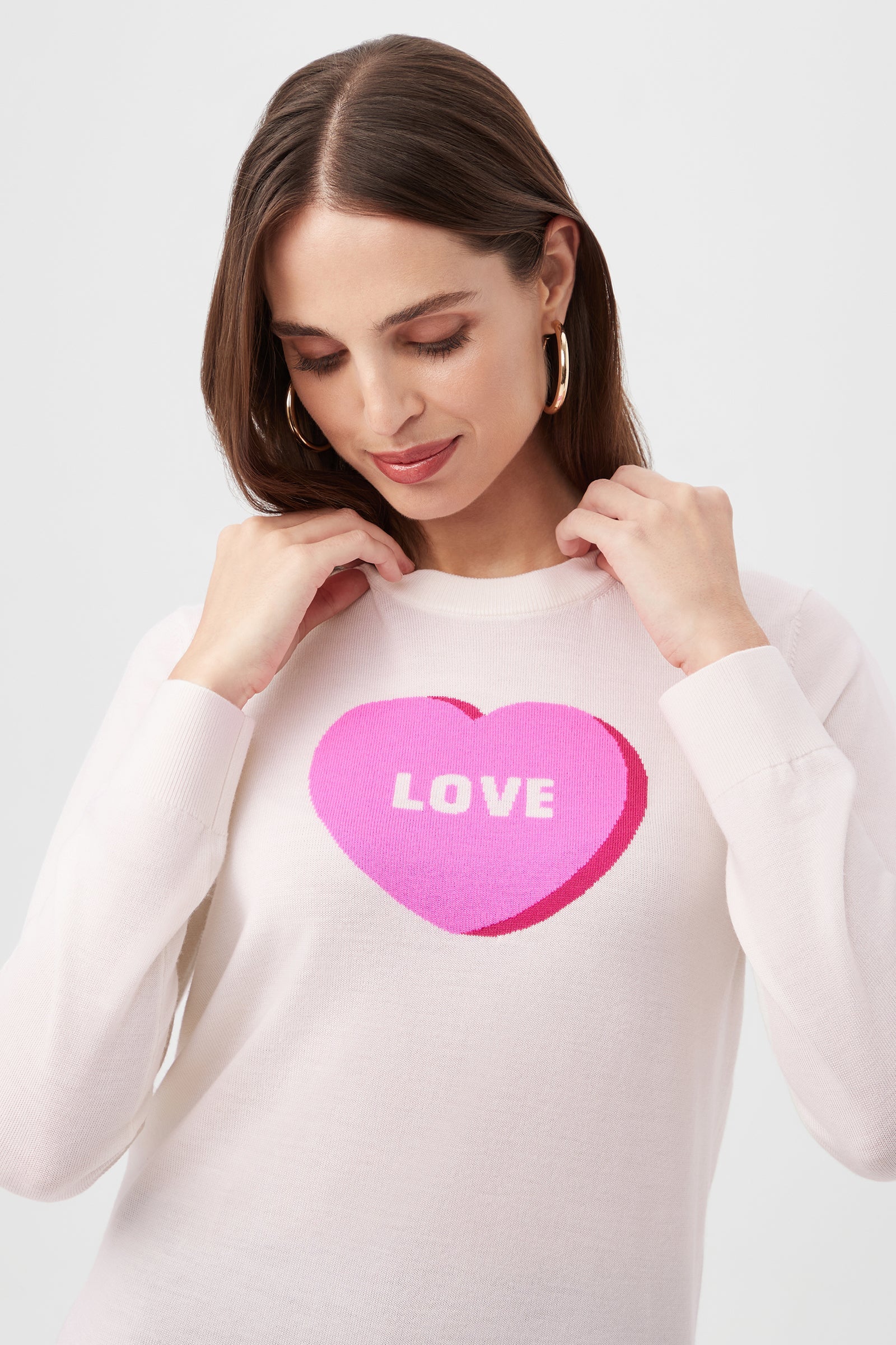 Love Merino Wool Crewneck Sweater