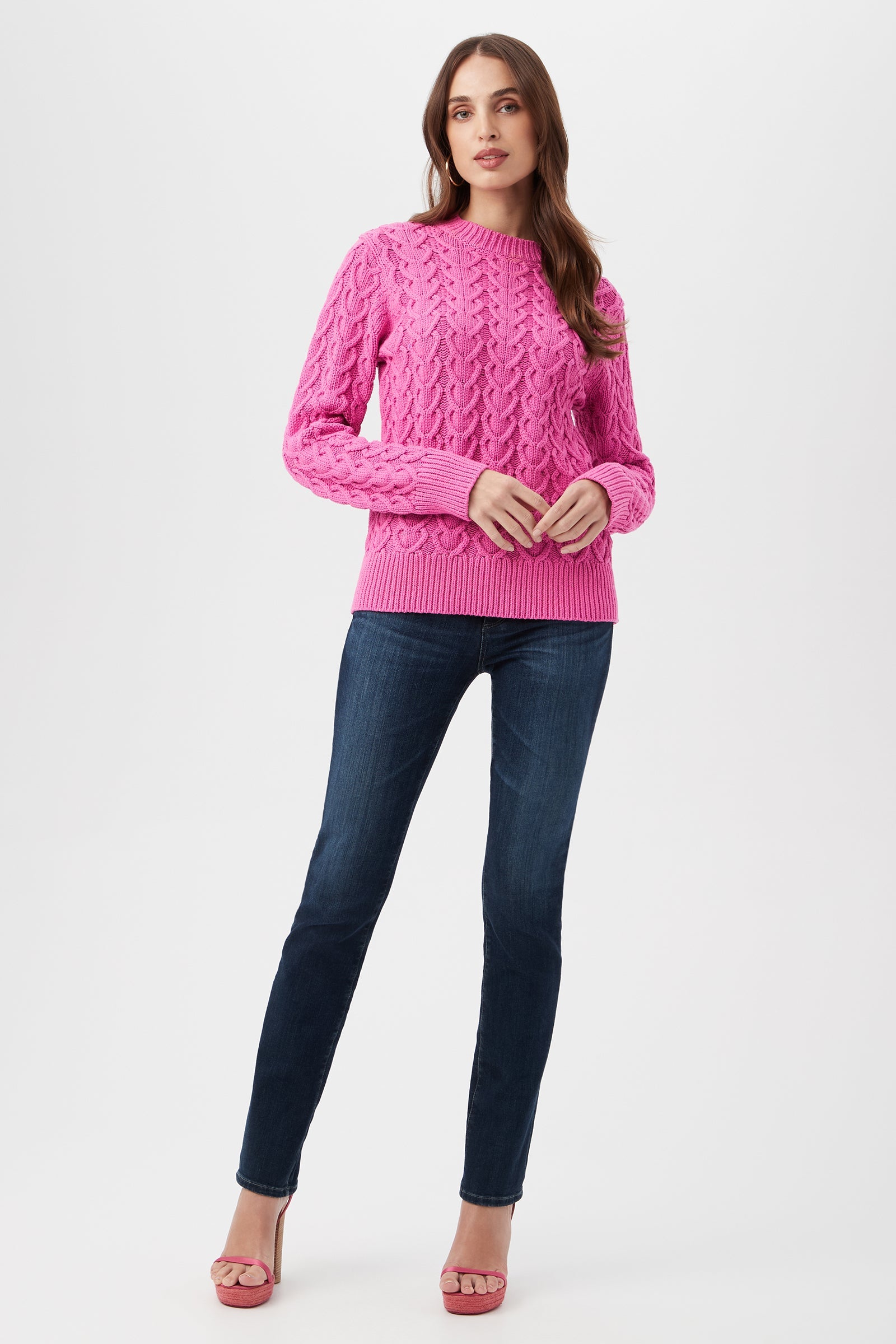 Corazon Heart Knit Crewneck Sweater