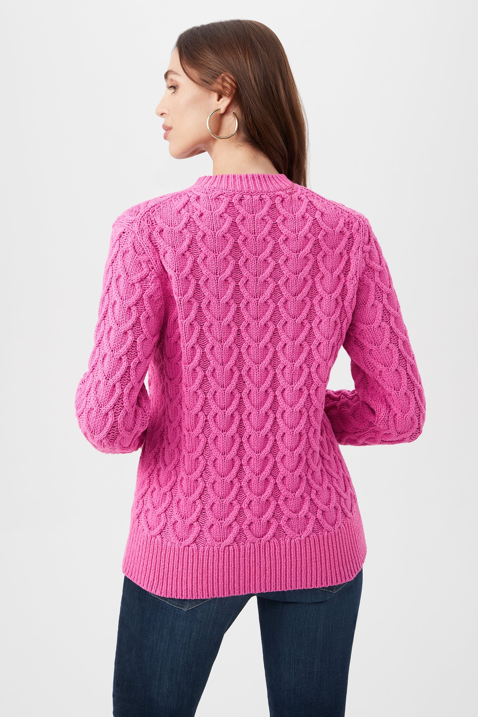 Corazon Heart Knit Crewneck Sweater