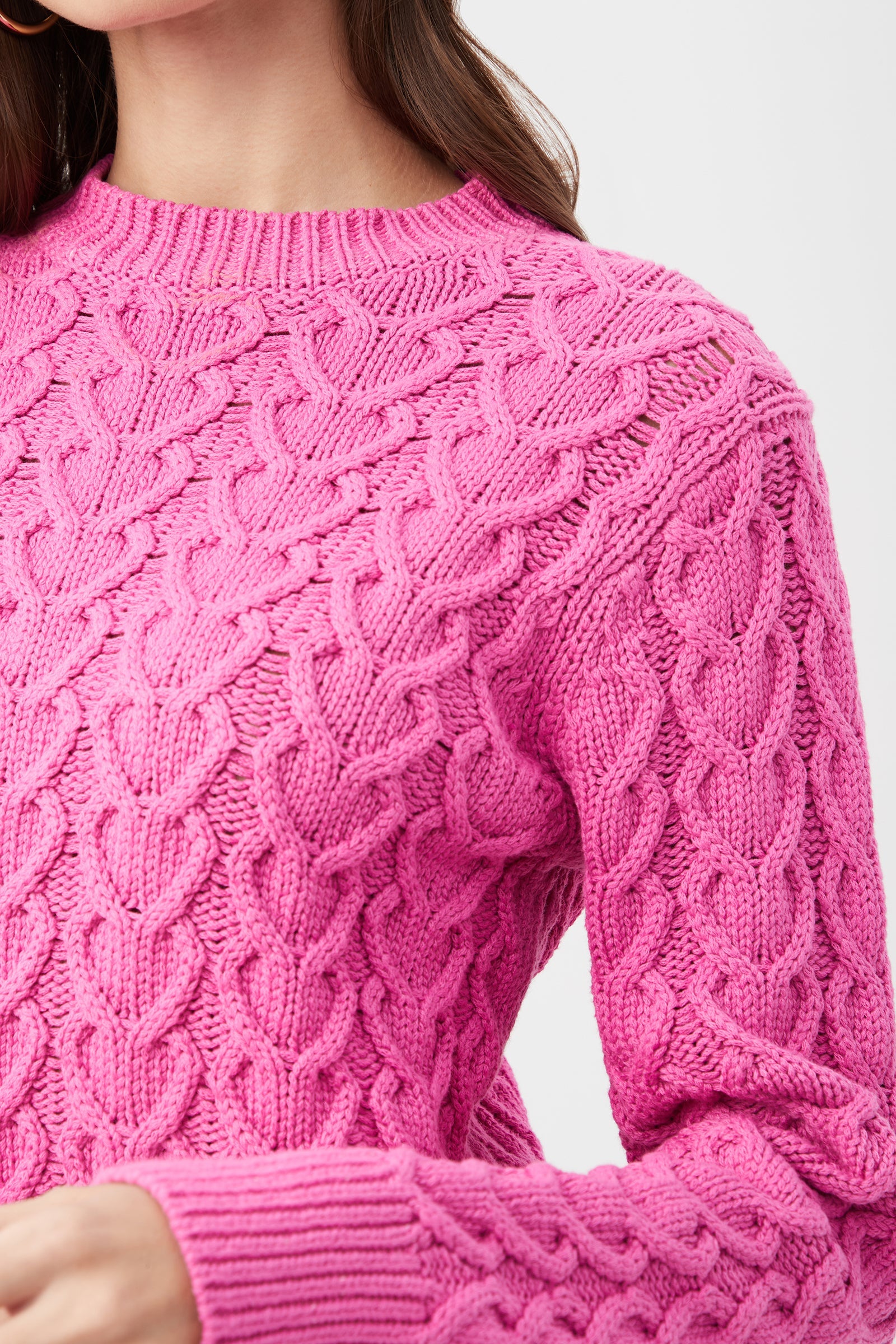 Corazon Heart Knit Crewneck Sweater
