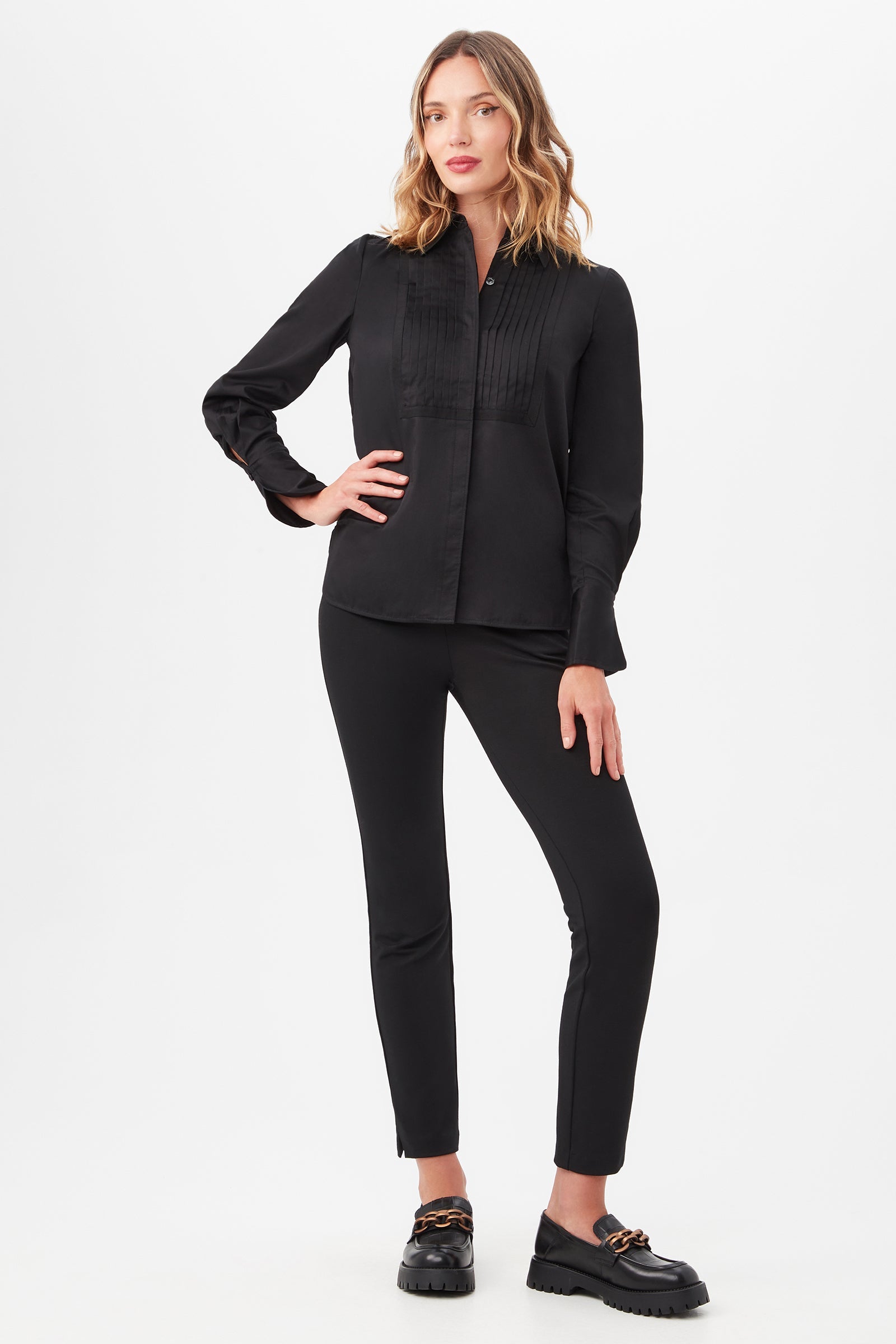 Delancey Long-Sleeve Button-Up Cotton Shirt