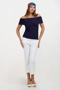 Ore Button-Hem Cropped Pant