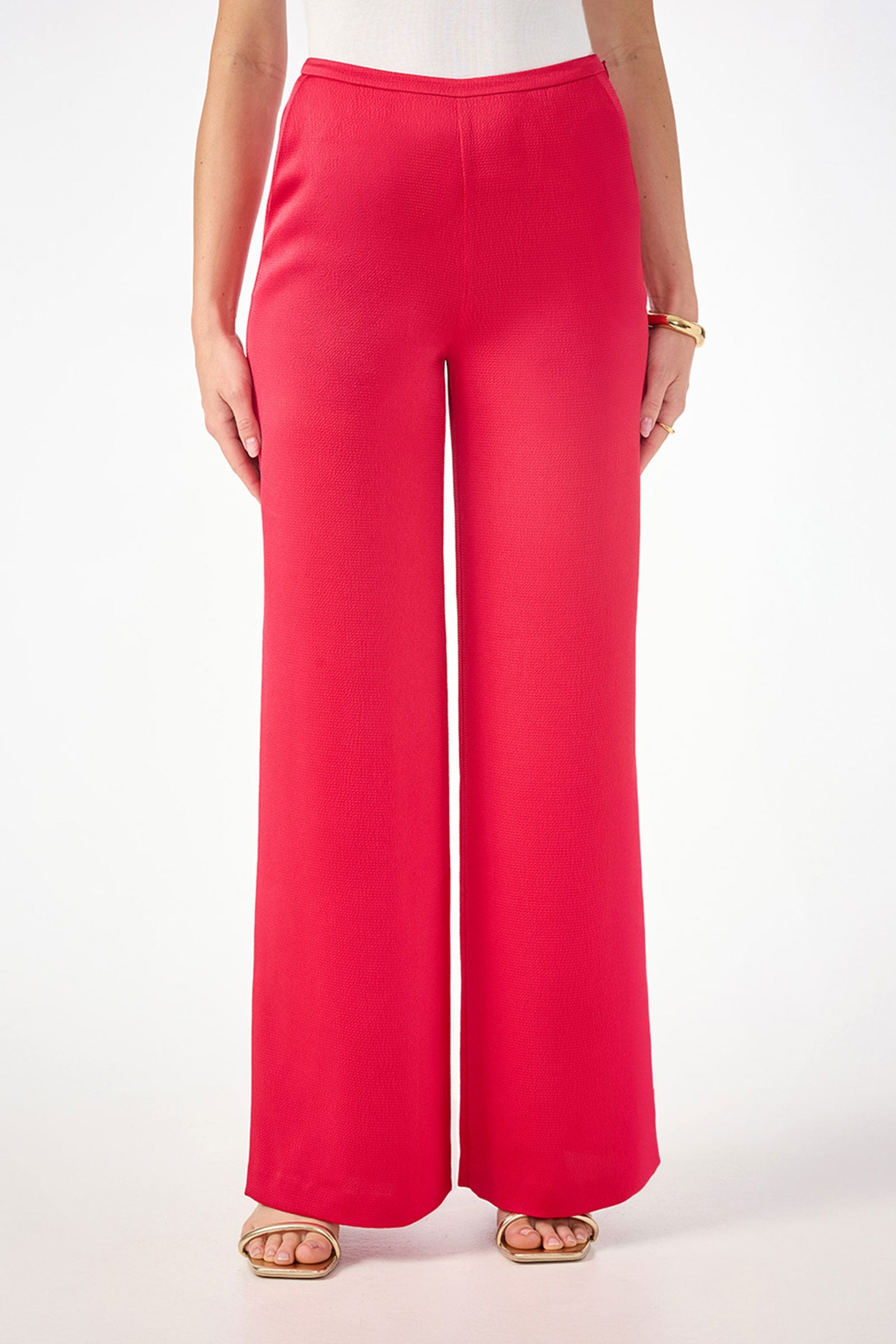 Tavia Wide-Leg Pant - Hammered Satin