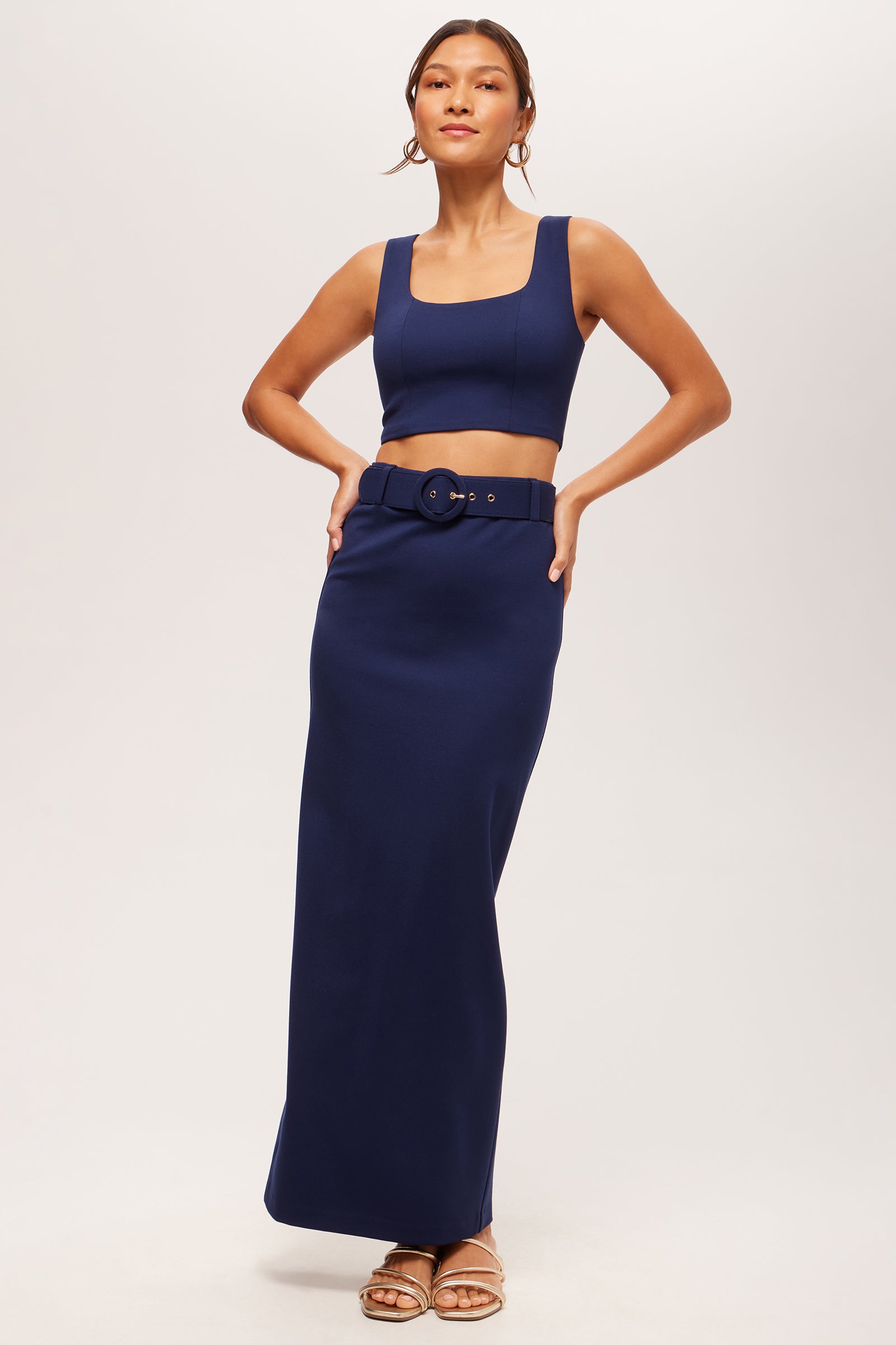 Grand Slam Sleeveless Crop Top - Cozy Ponte