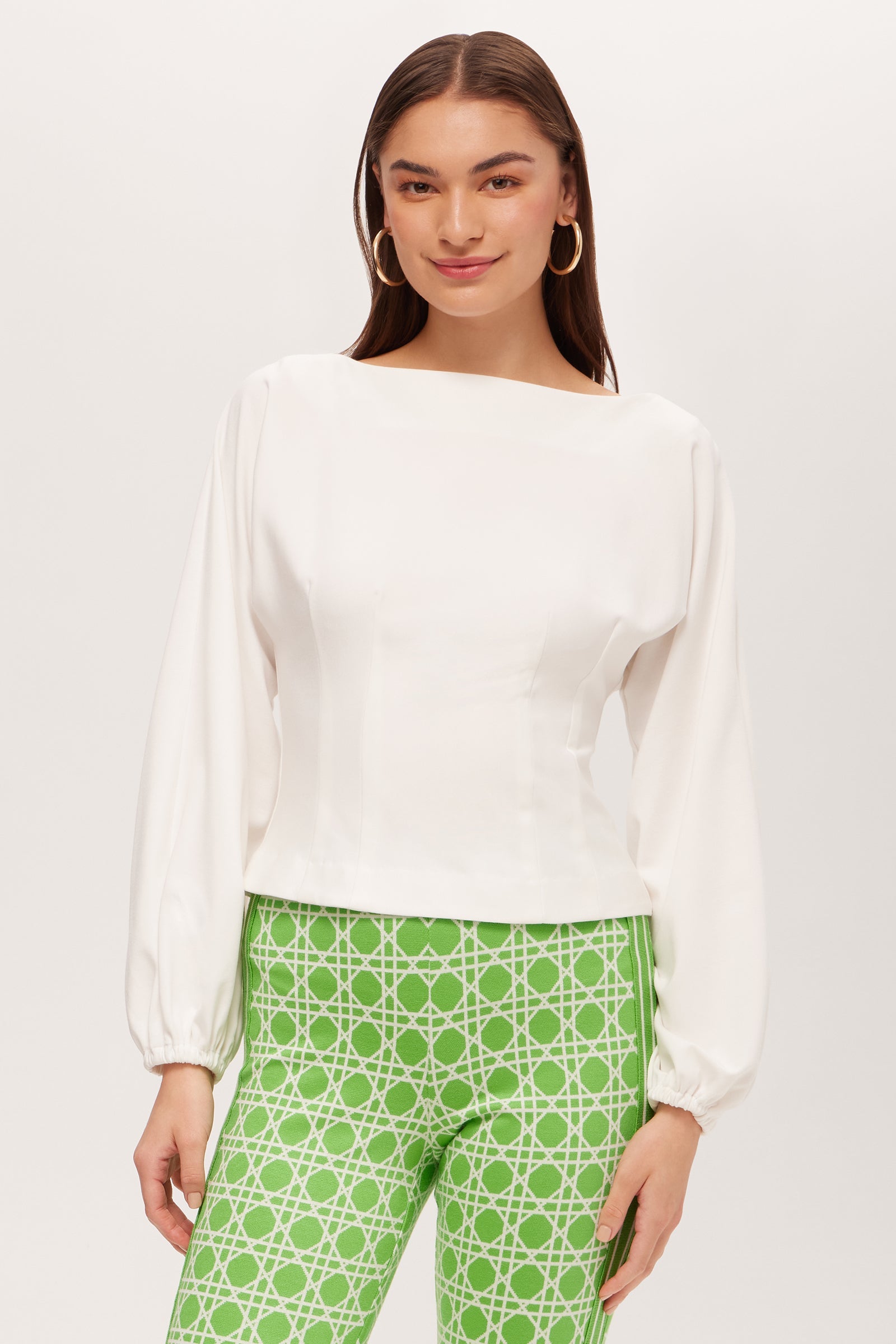 Prime Long-Sleeve Boatneck Top - Cozy Ponte