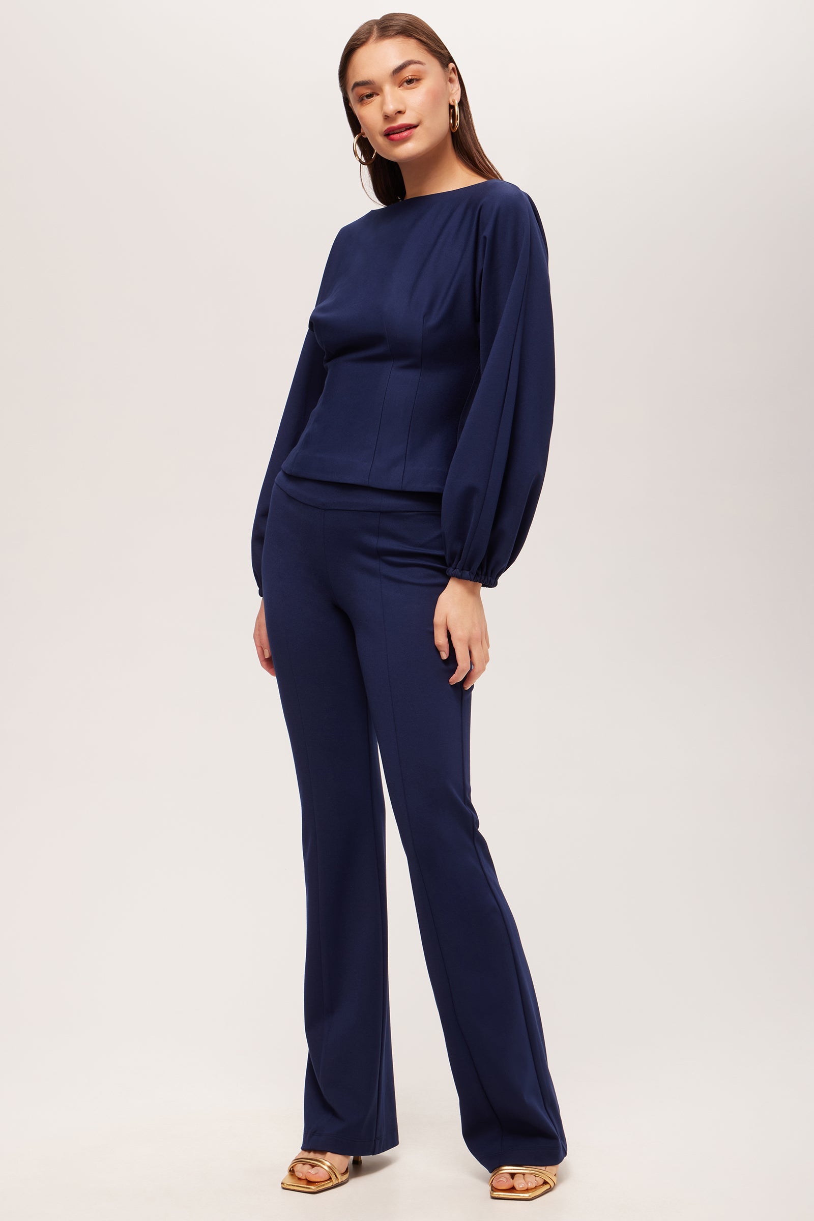 Prime Long-Sleeve Boatneck Top - Cozy Ponte