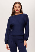 Prime Long-Sleeve Boatneck Top - Cozy Ponte